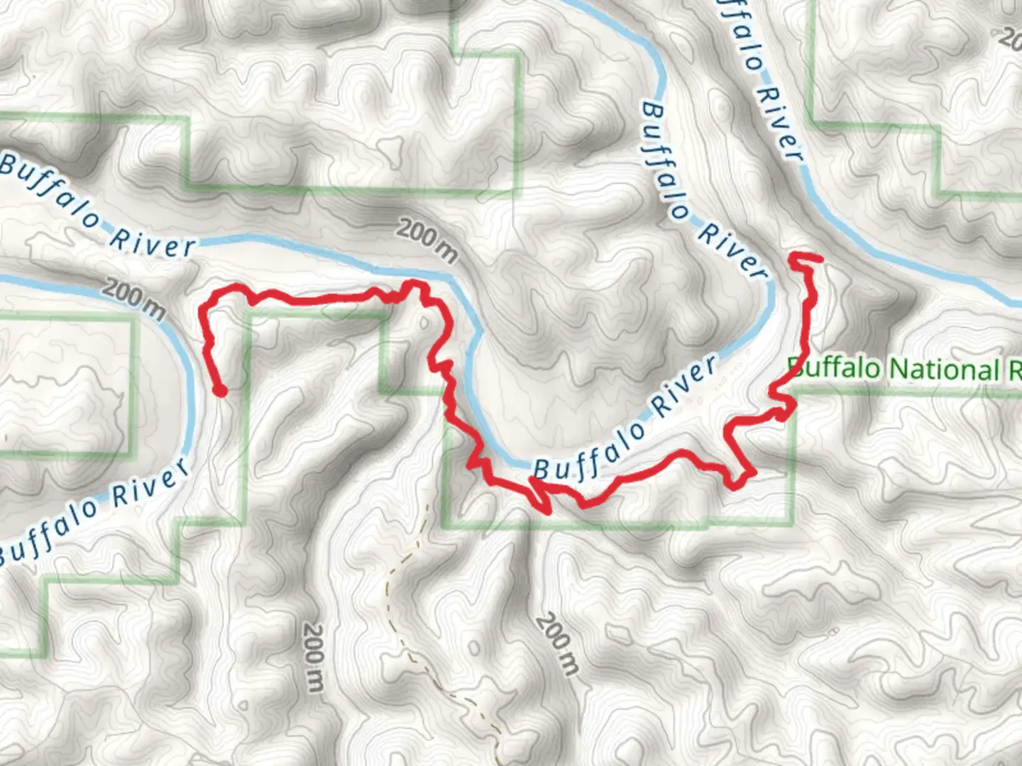 An image depicting the trail Buffalo River Trail and its surrounding area.
