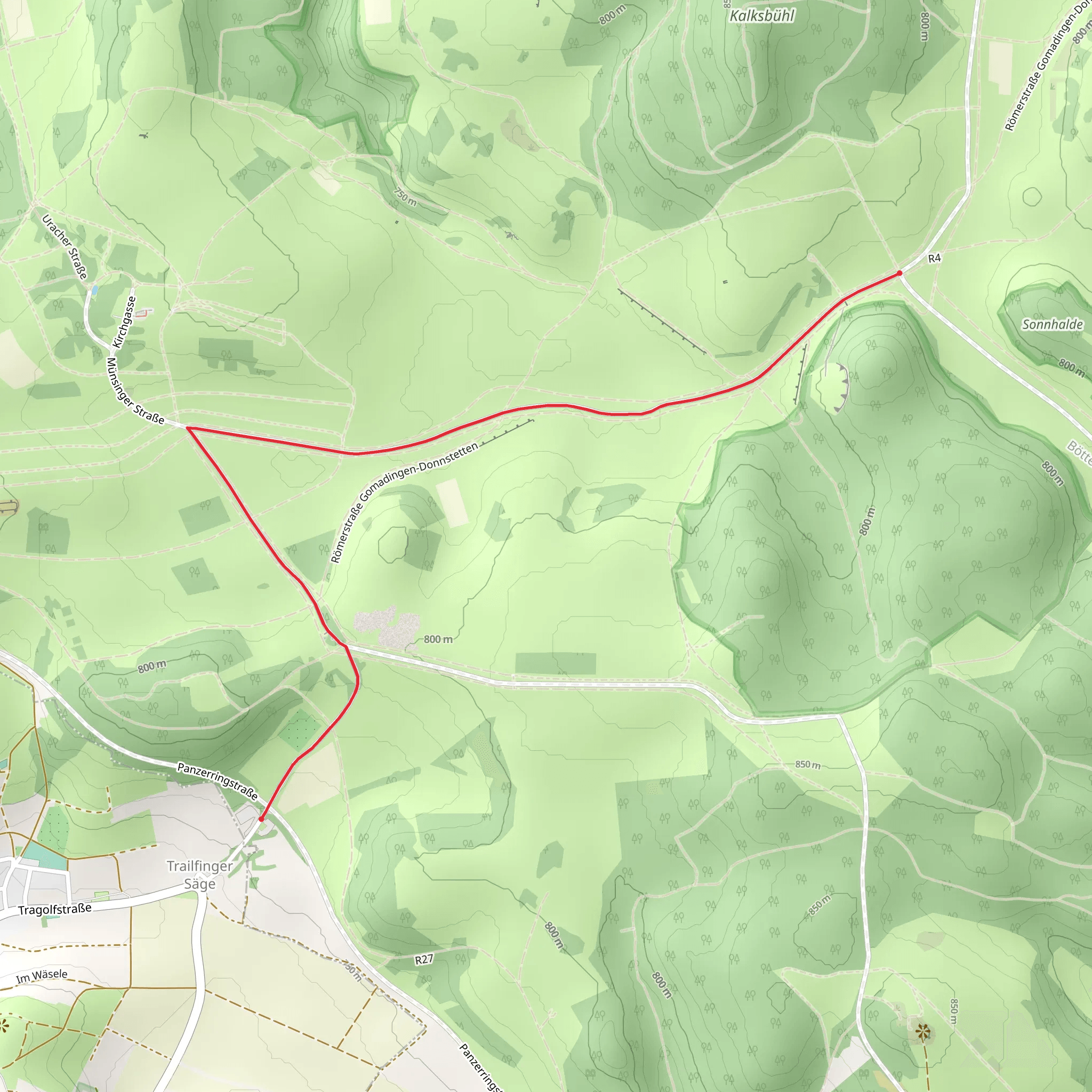 Trailfinger Säge to Hartenberg Walk mobile static map
