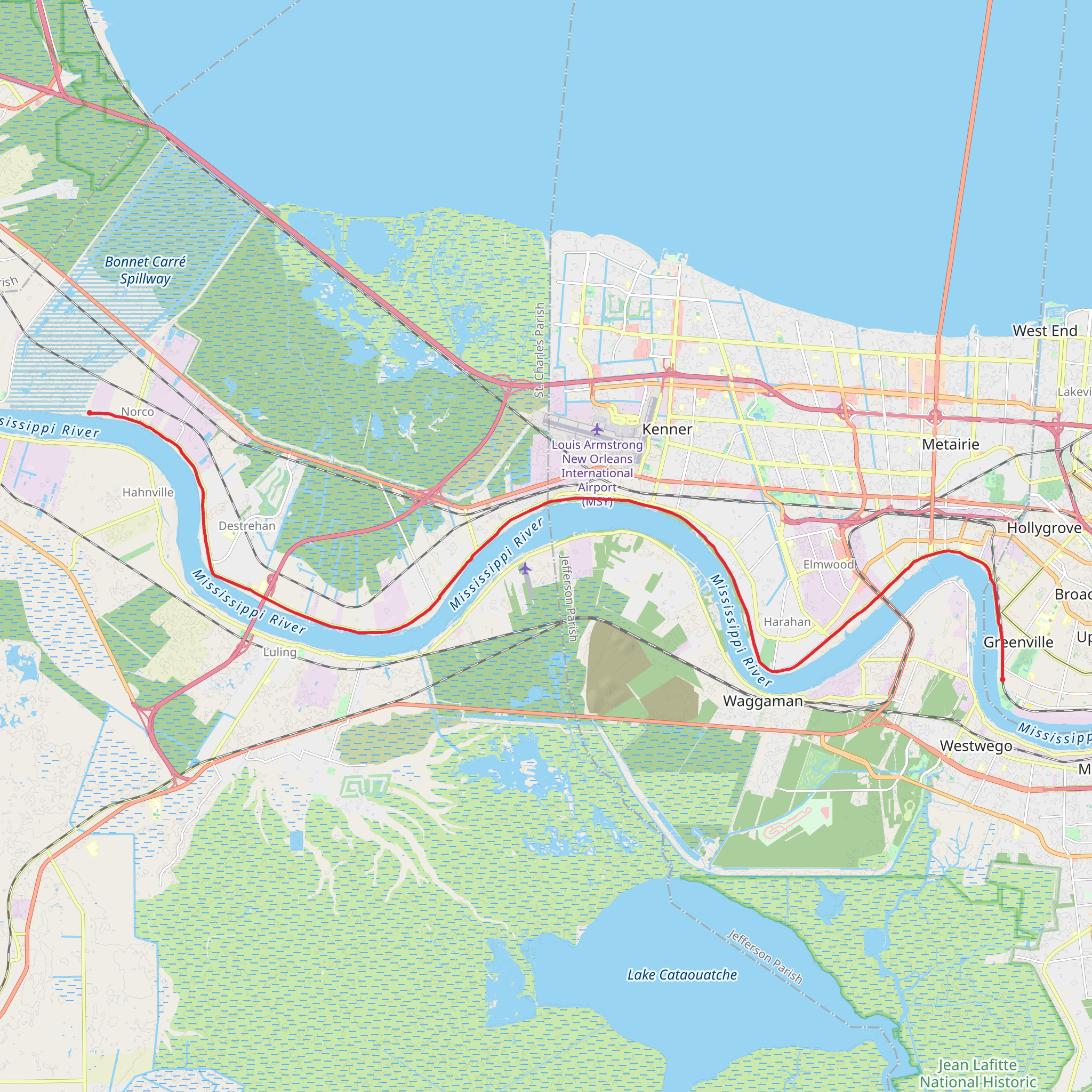 Mississippi River Trail - Audubon Riverview Park mobile static map