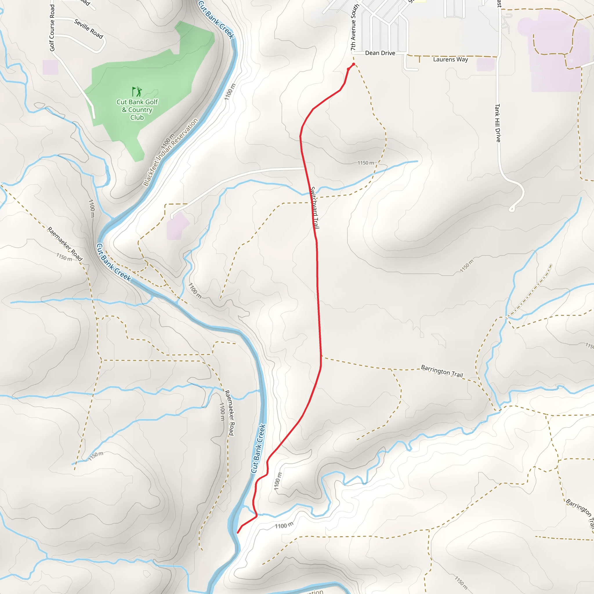 Cut Bank Creek Walk mobile static map