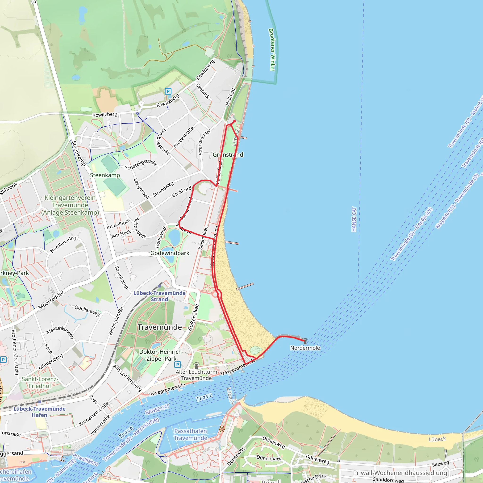 Gruenstrand and Nordermole Loop mobile static map