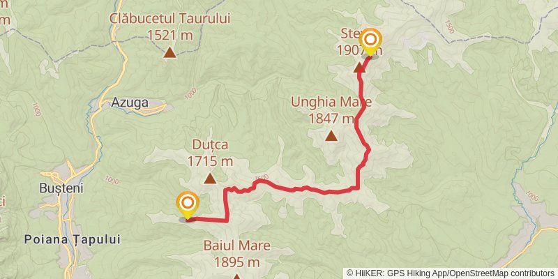 Trans Carpathian Hike stage 95 Map