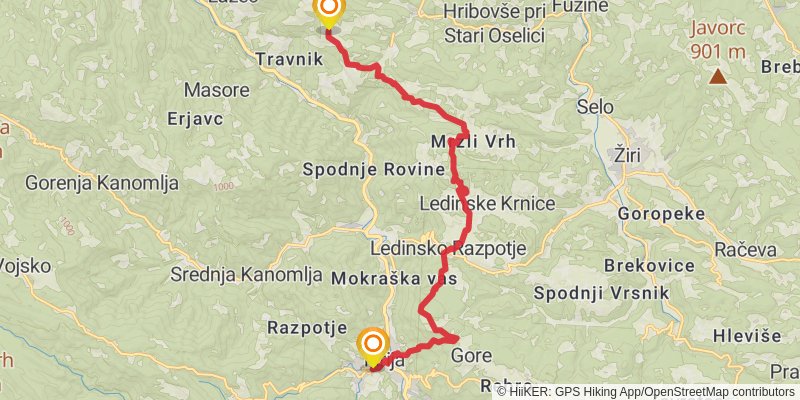 The Slovene Mountain Trail stage 26 Map
