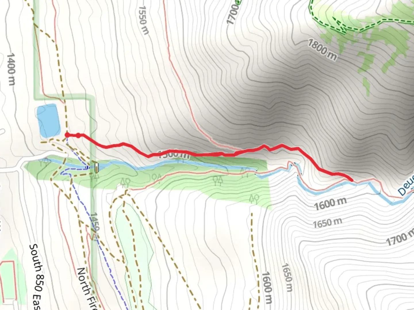 An image depicting the trail Deuel Creek North and its surrounding area.
