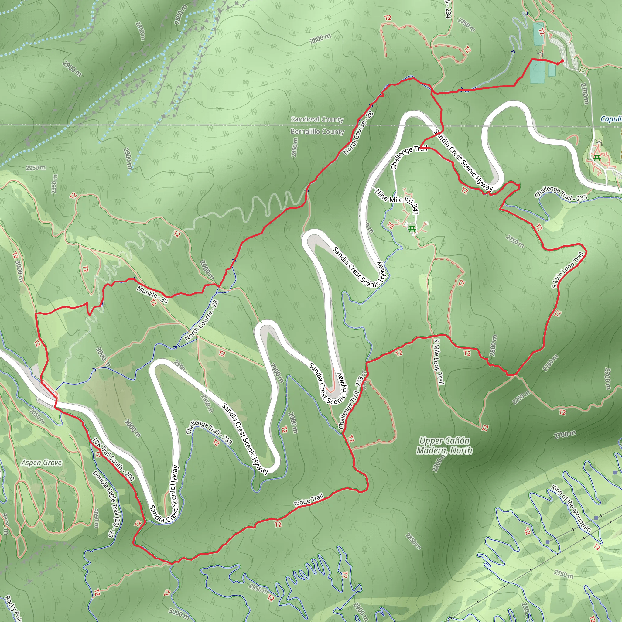 Capulin Trail, 9 and 10 Mile Loop mobile static map