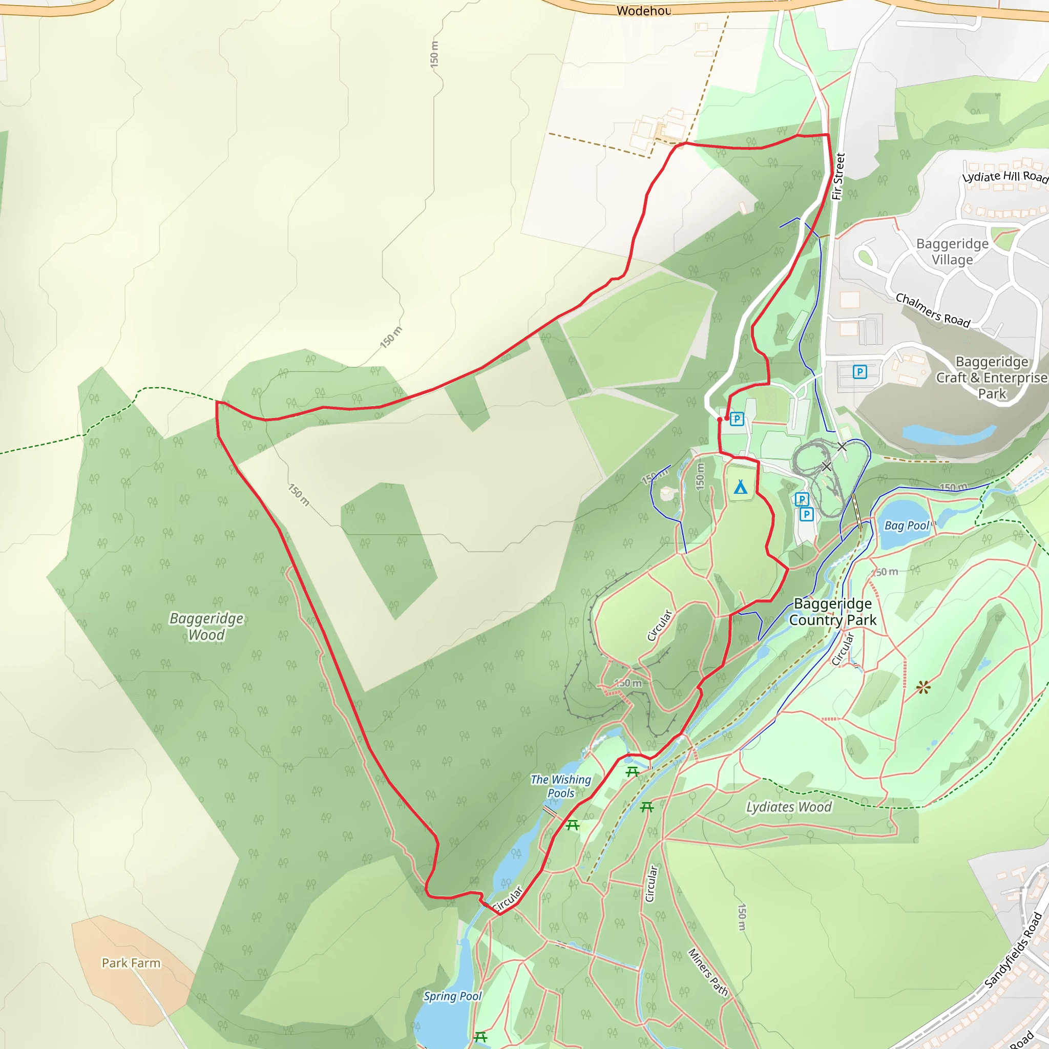 Baggeridge Wood Loop mobile static map