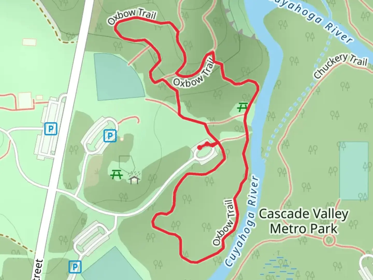 An image depicting the trail Oxbow Loop Trail and its surrounding area.