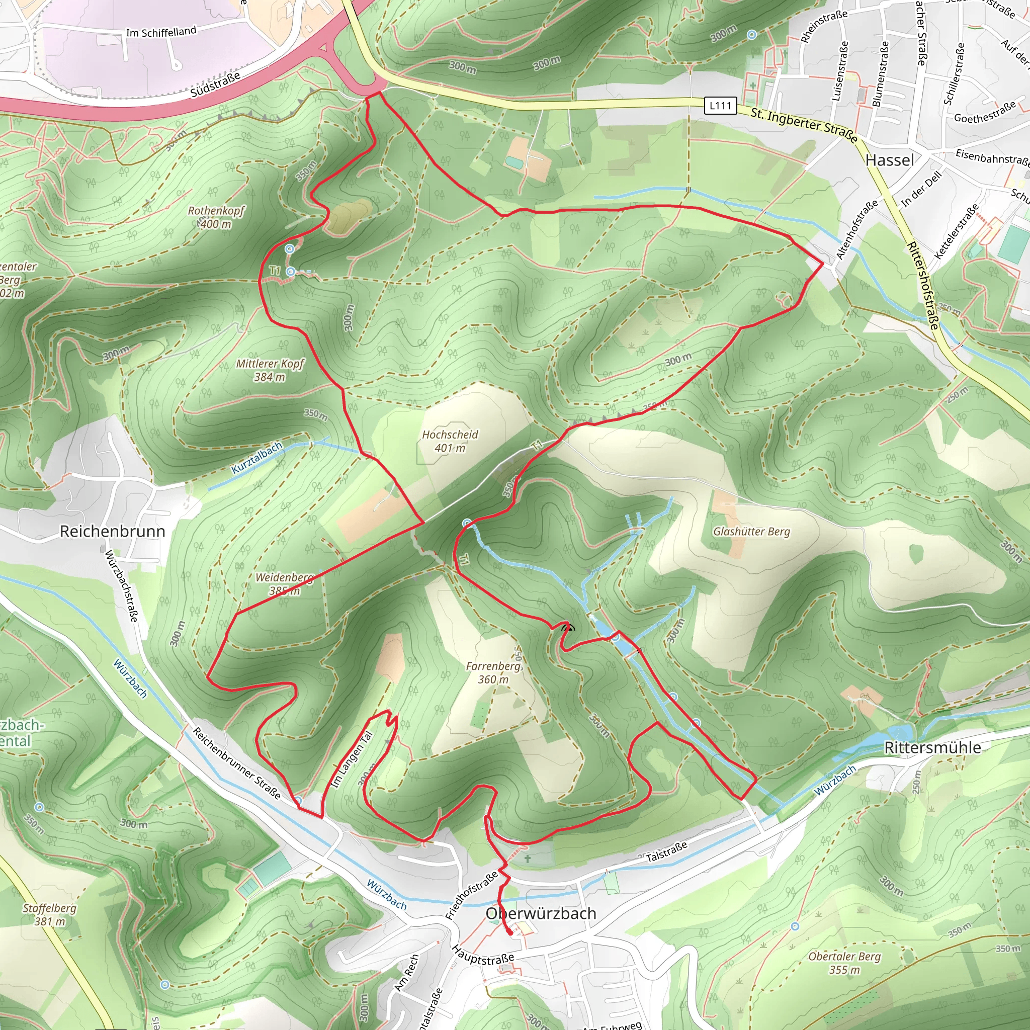Eichertsfelshoehle and Weidenberg via Huettenwanderweg mobile static map