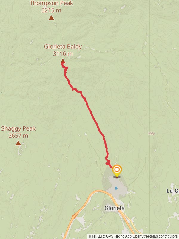 Glorieta Baldy Trail mobile static map