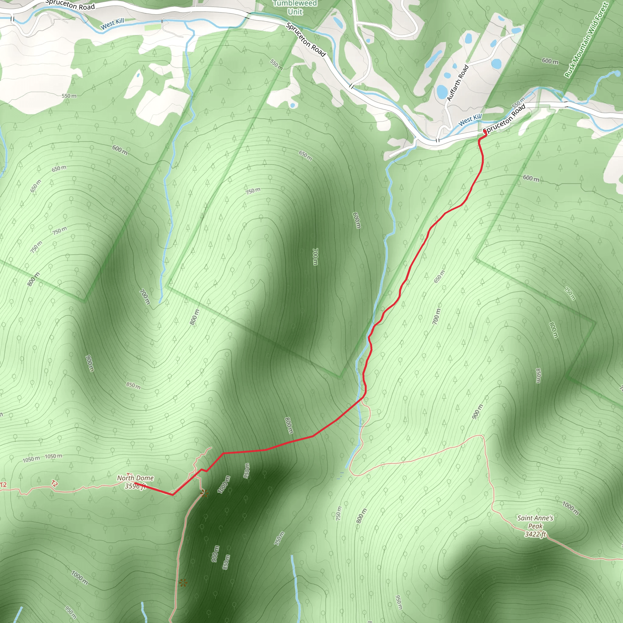 North Dome from Spruceton Road mobile static map