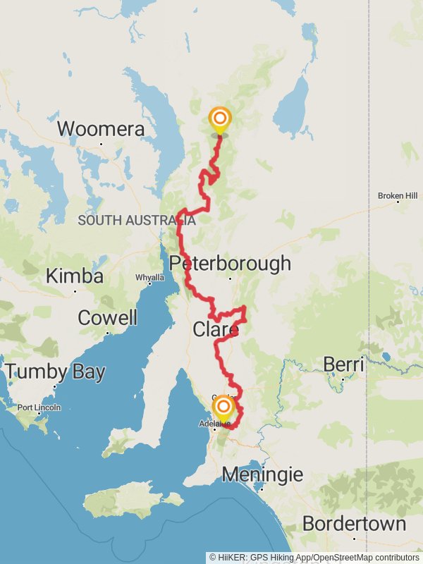 Mawson Trail mobile static map