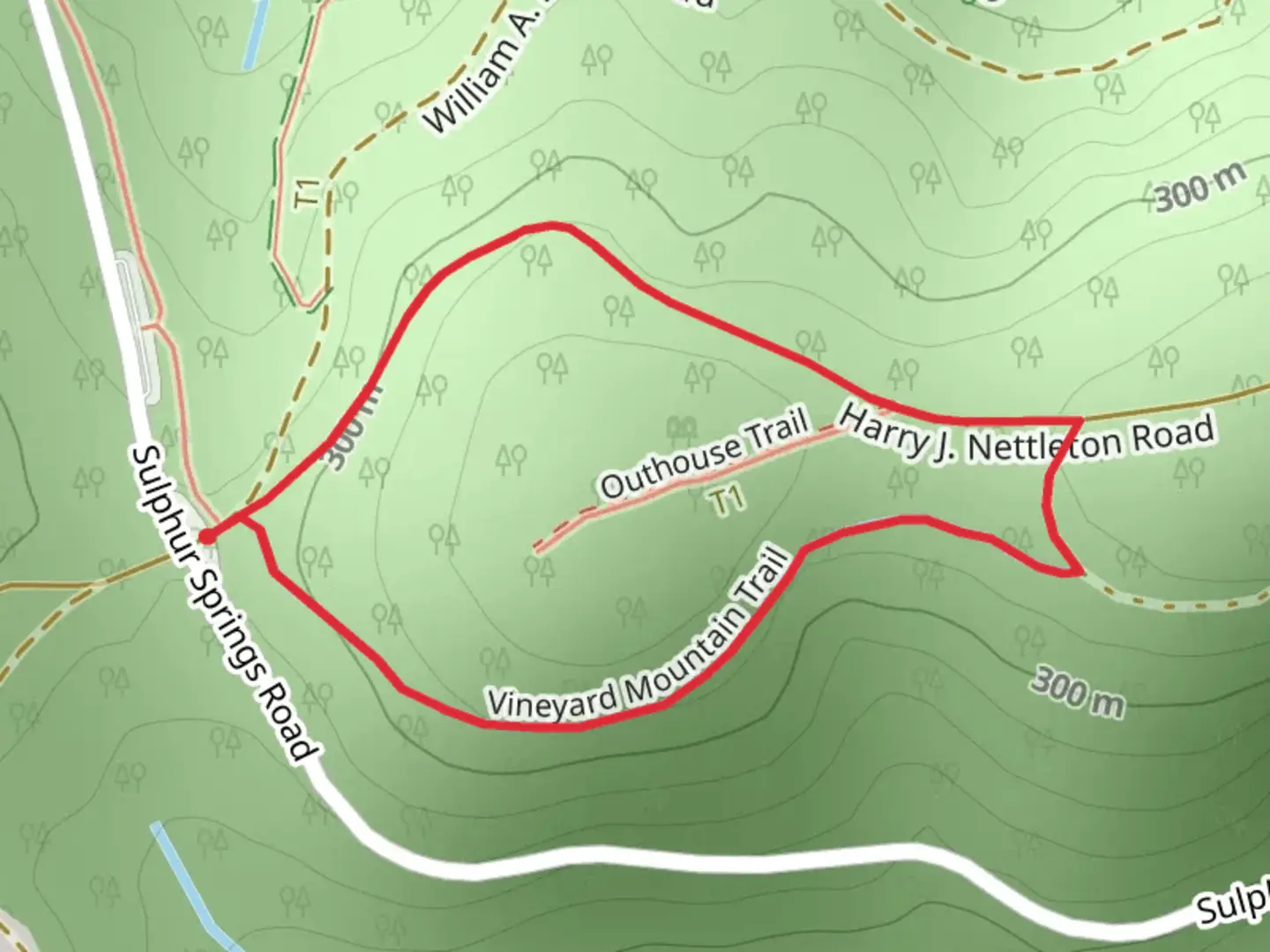 An image depicting the trail Nettleton Road 500 Loop and its surrounding area.