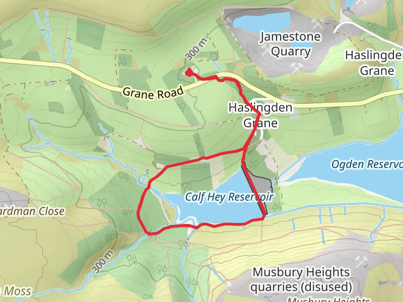 Calf Hey Reservoir mobile static map