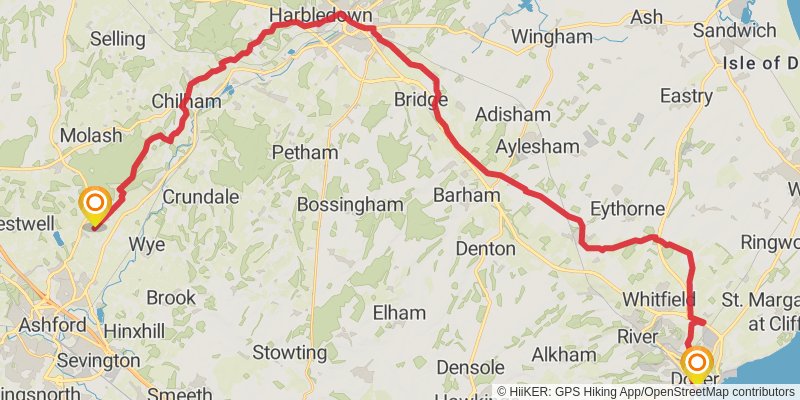 North Downs Way alt 1 Map