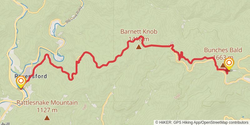 Mountains-to-Sea Trail stage 3 Map