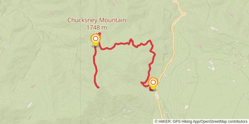 Chucksney Mountain Trail stage 2 Map