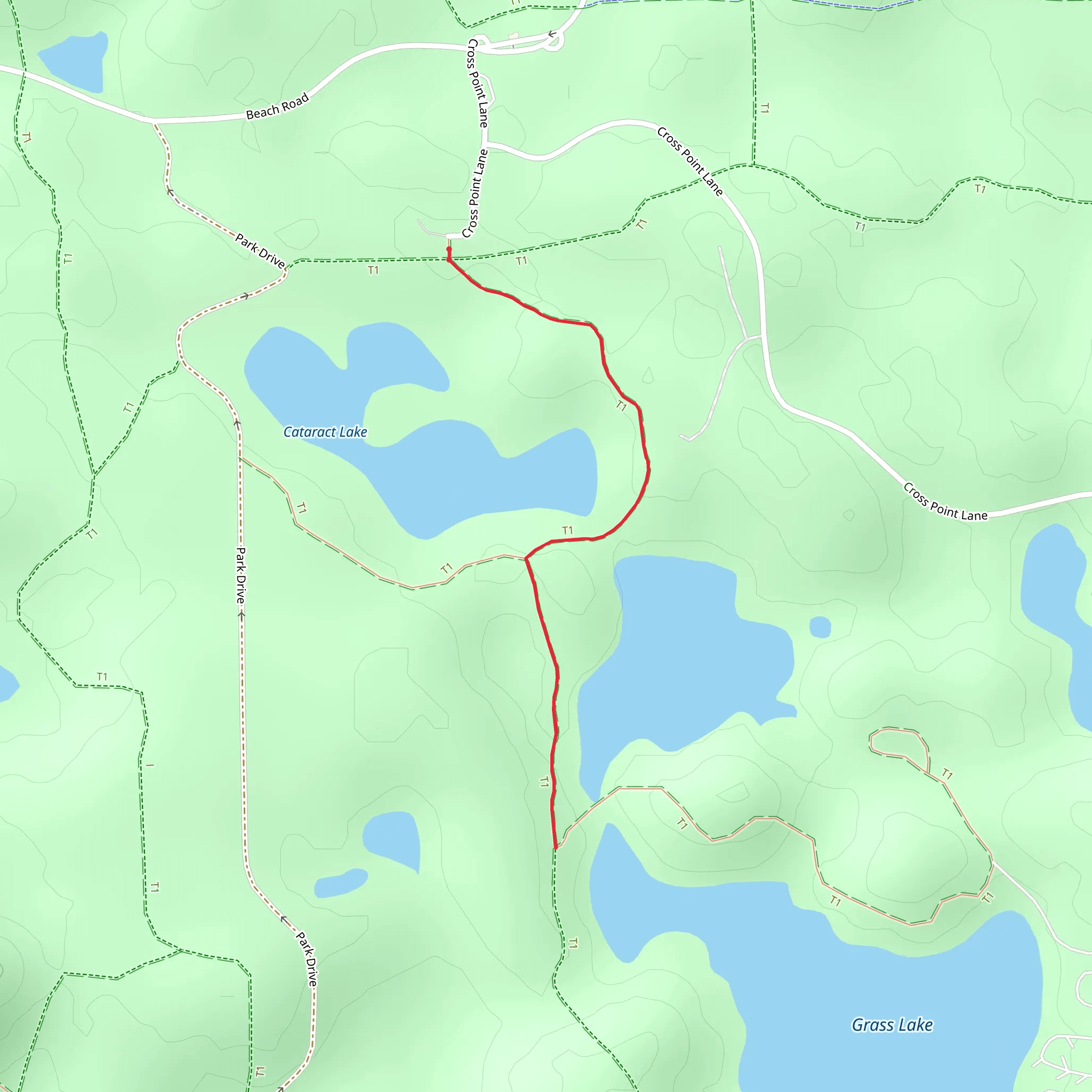 Cataract Lake via NCT mobile static map