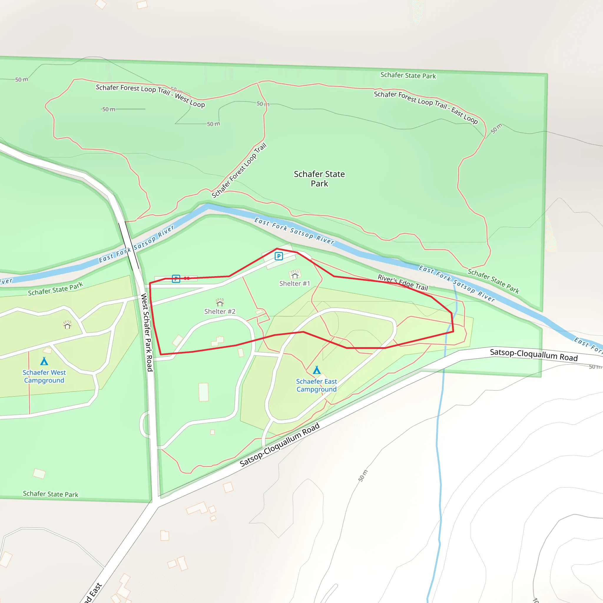 Schafer State Park Loop mobile static map