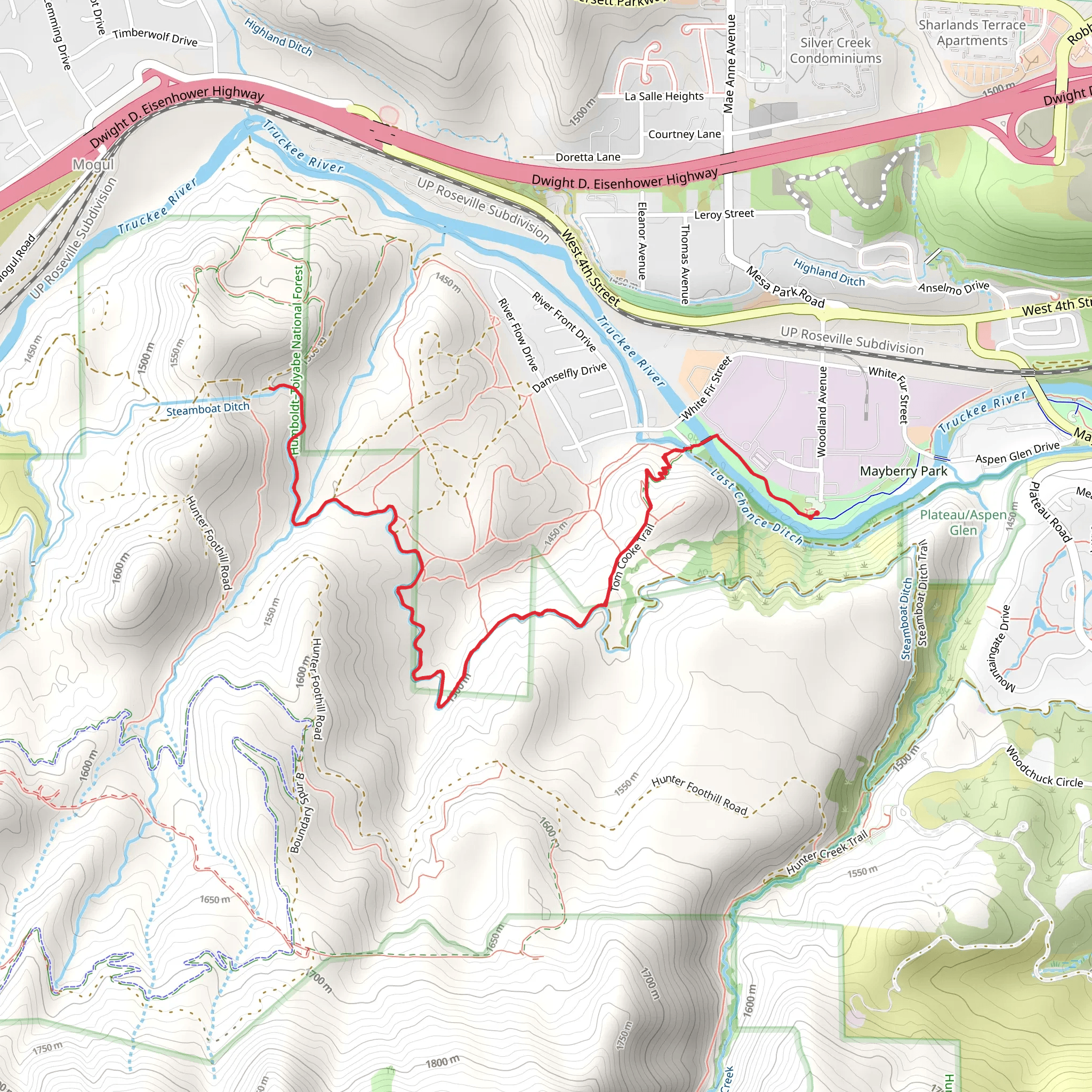 Steamboat Ditch Trail mobile static map