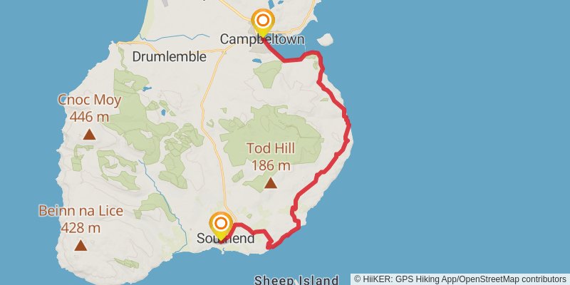 Kintyre Way stage 7 Map