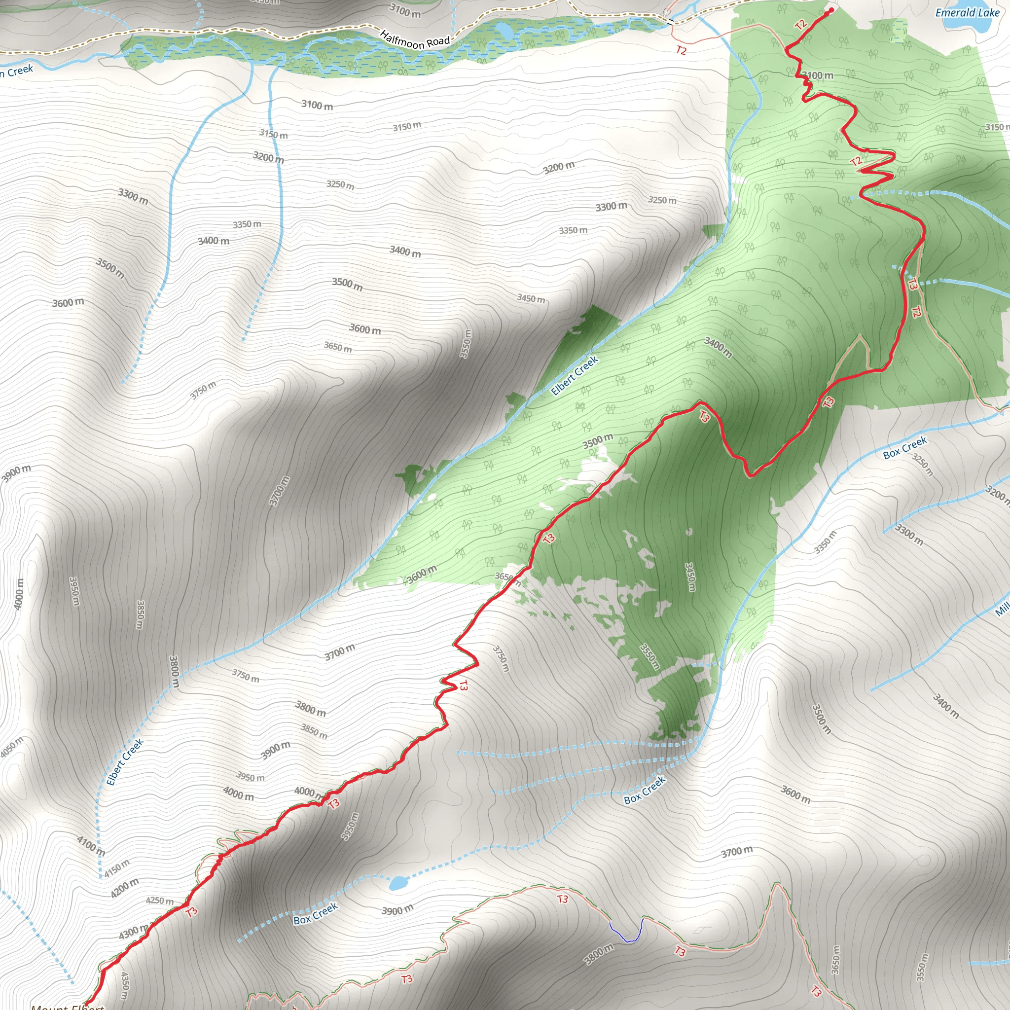 Mount Elbert via CDT mobile static map