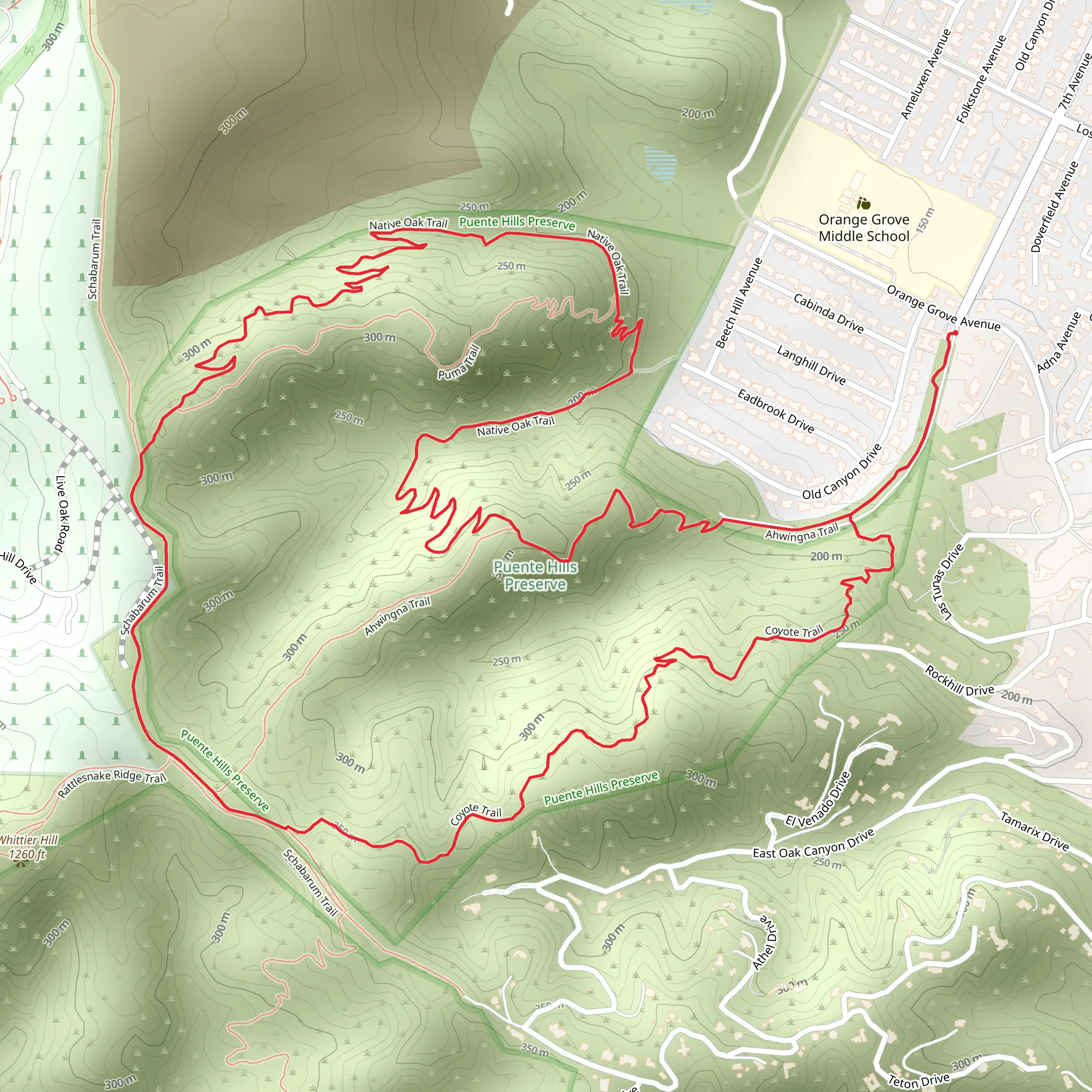Ahwingna - Native Oak - Coyote Loop Trail mobile static map