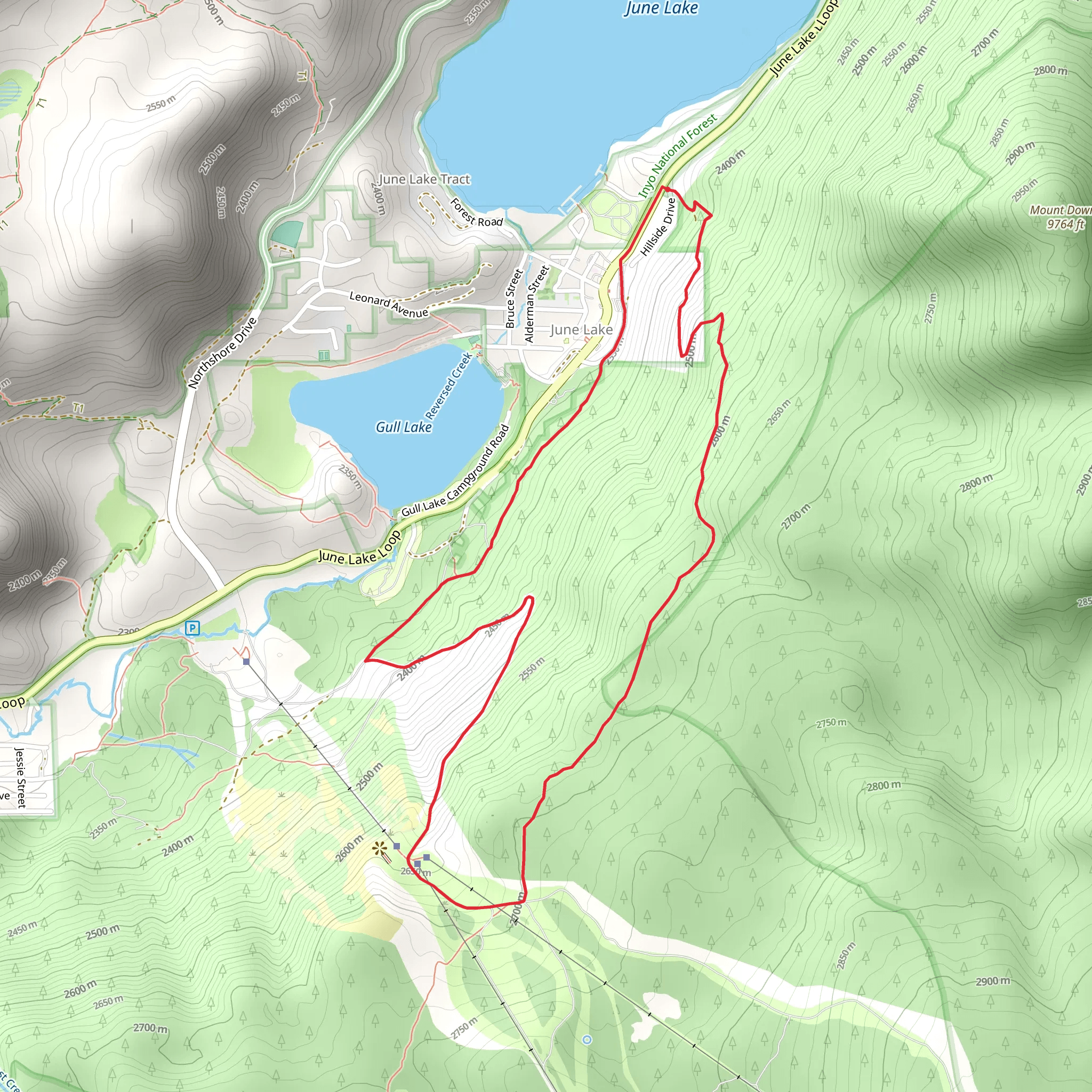 Gull Lake - June Lake Loop Trail mobile static map