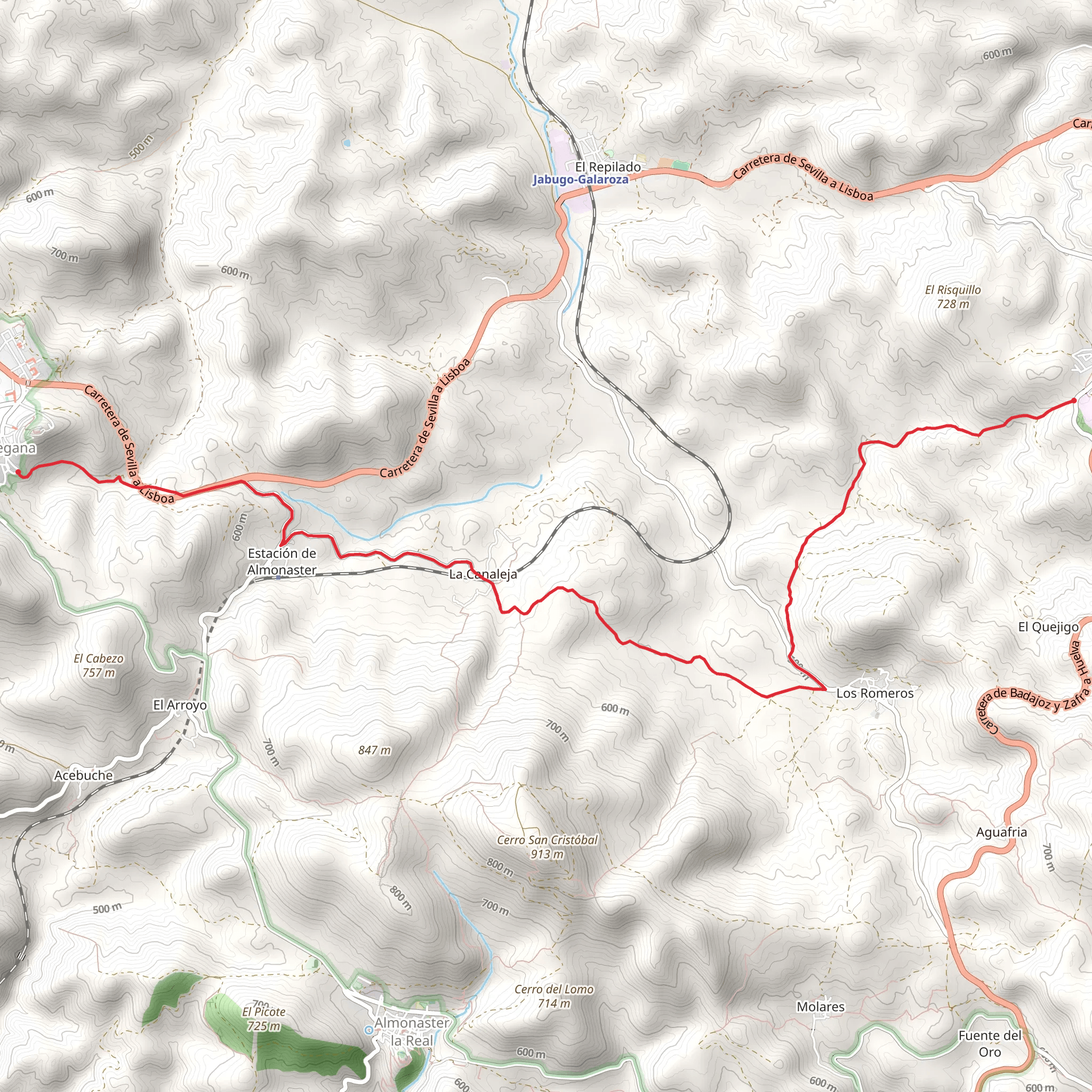 Cortegana - Jabugo mobile static map
