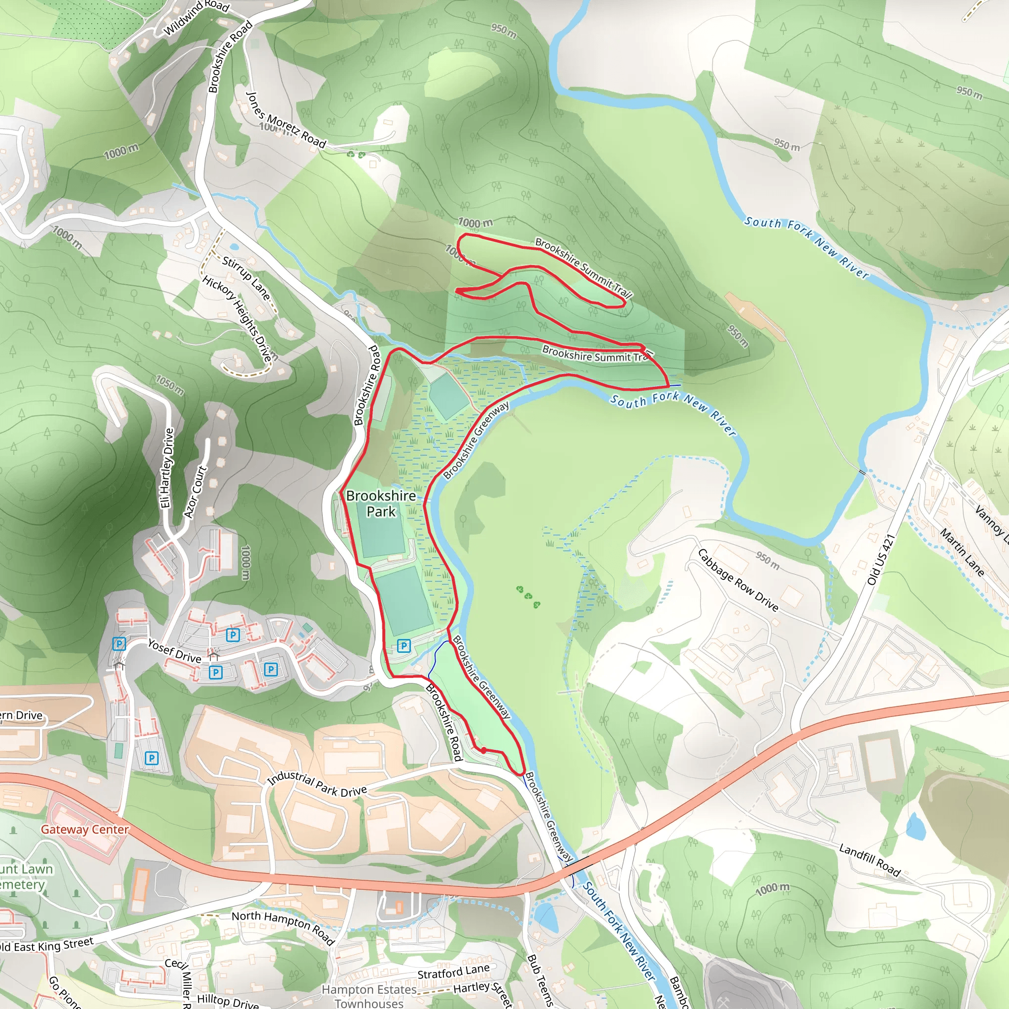 Brookshire Greenway and Brookshire Summit Trail mobile static map