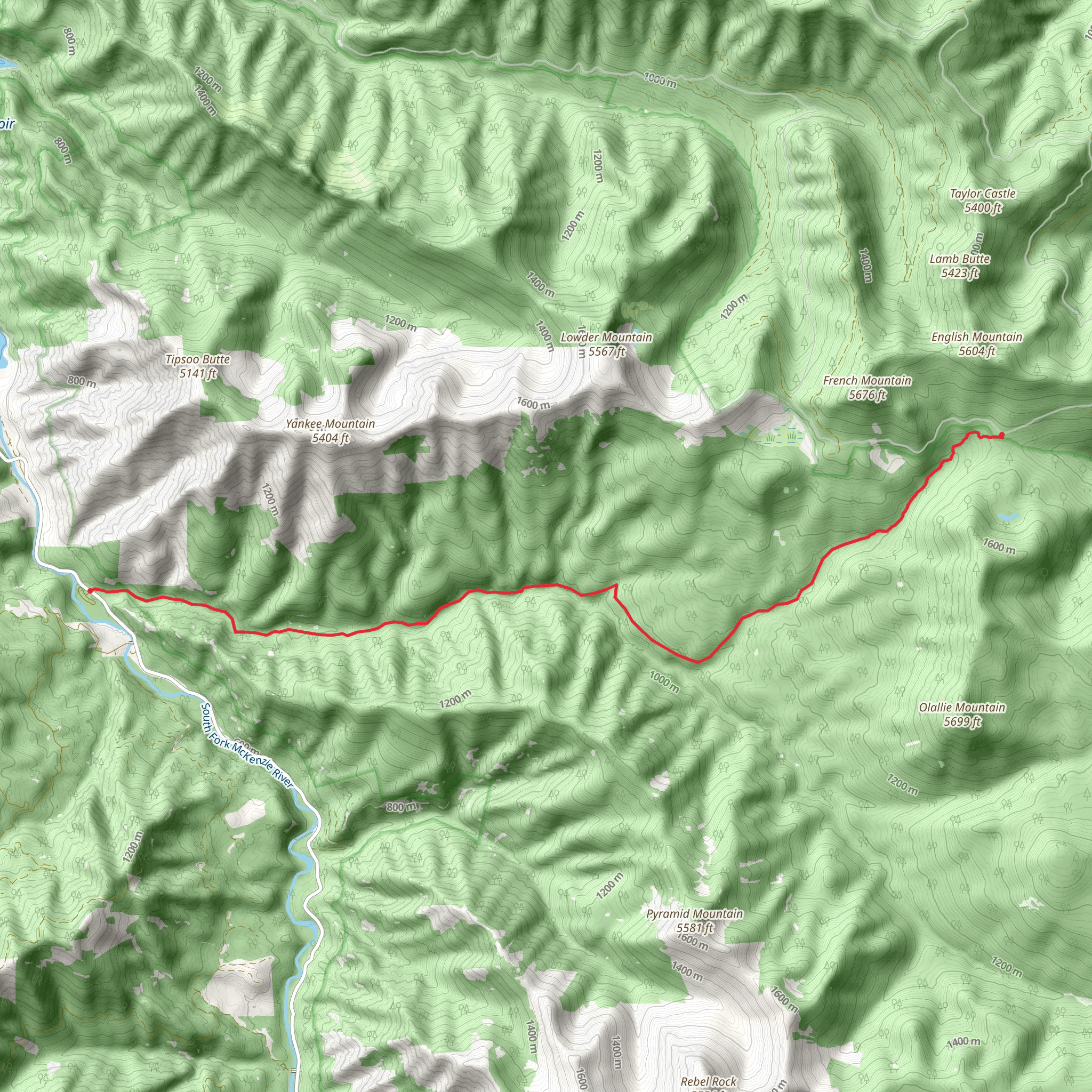 French Pete Trail mobile static map