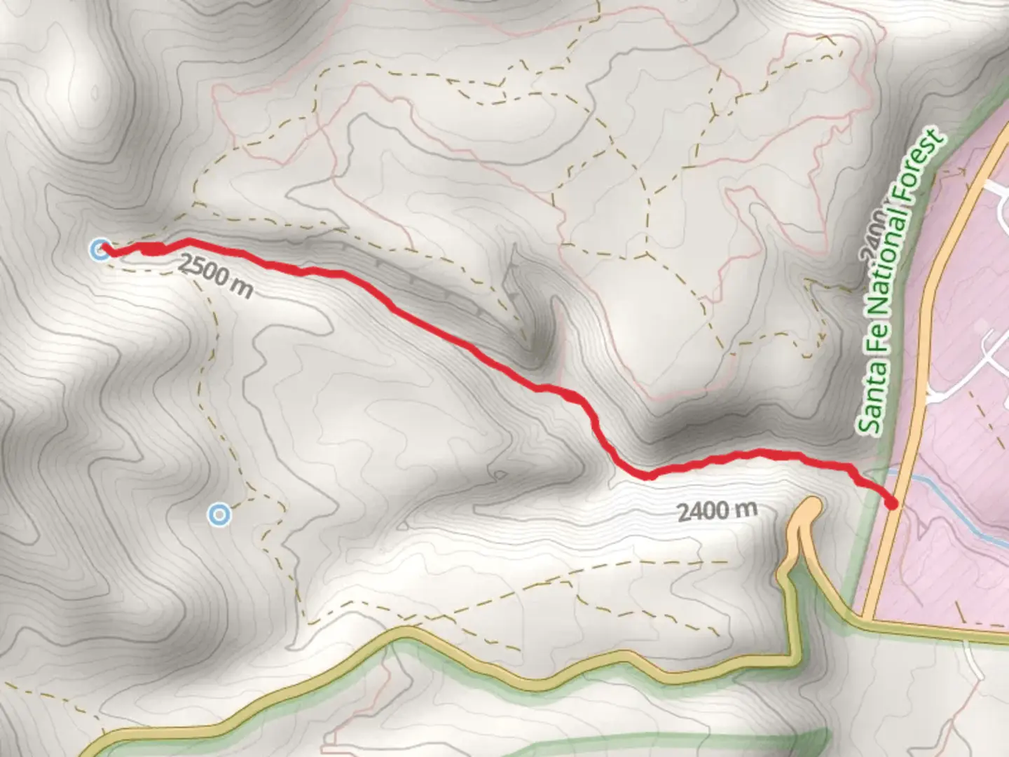 An image depicting the trail Water Canyon Trail and its surrounding area.
