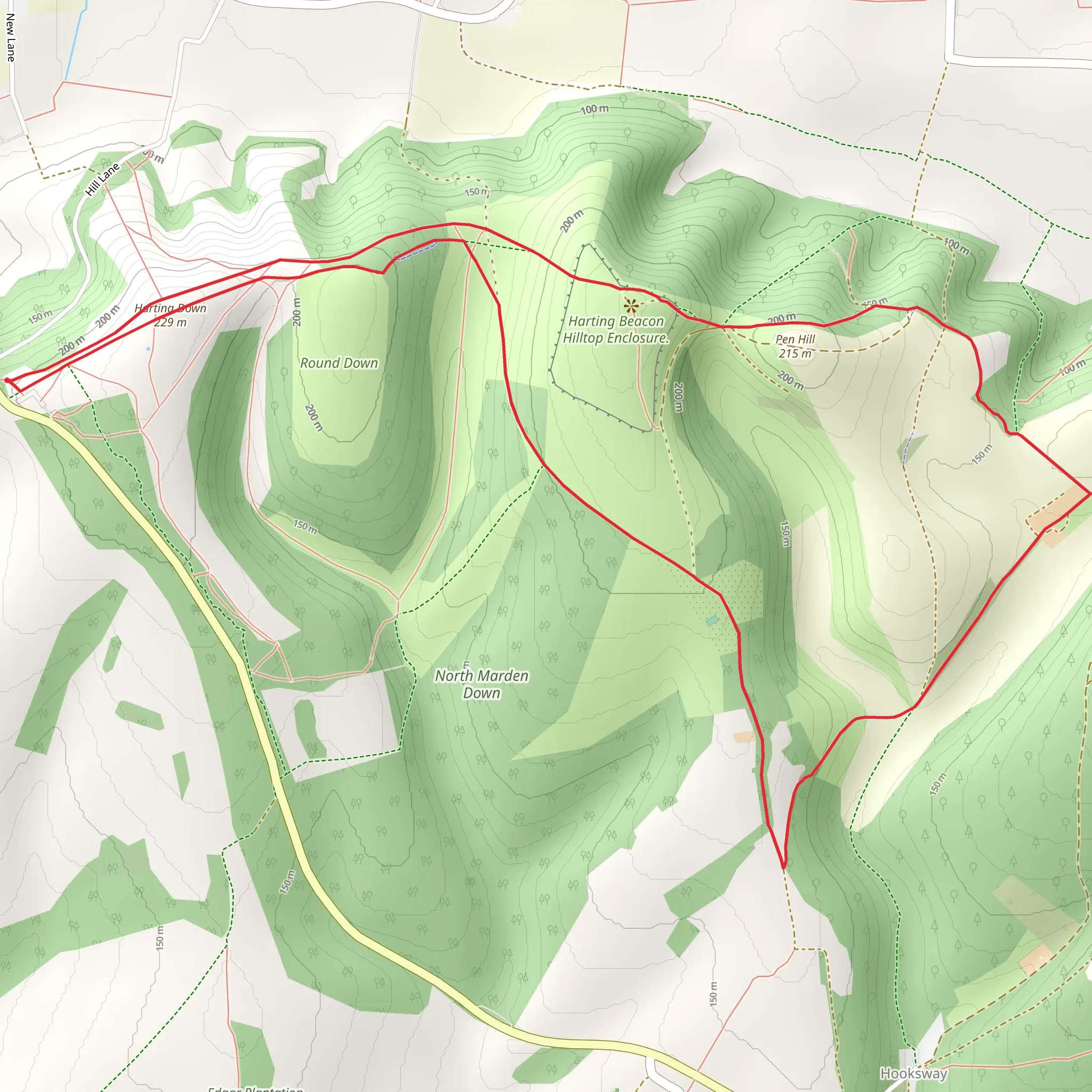 Harting Beacon Hilltop Enclosure Loop mobile static map