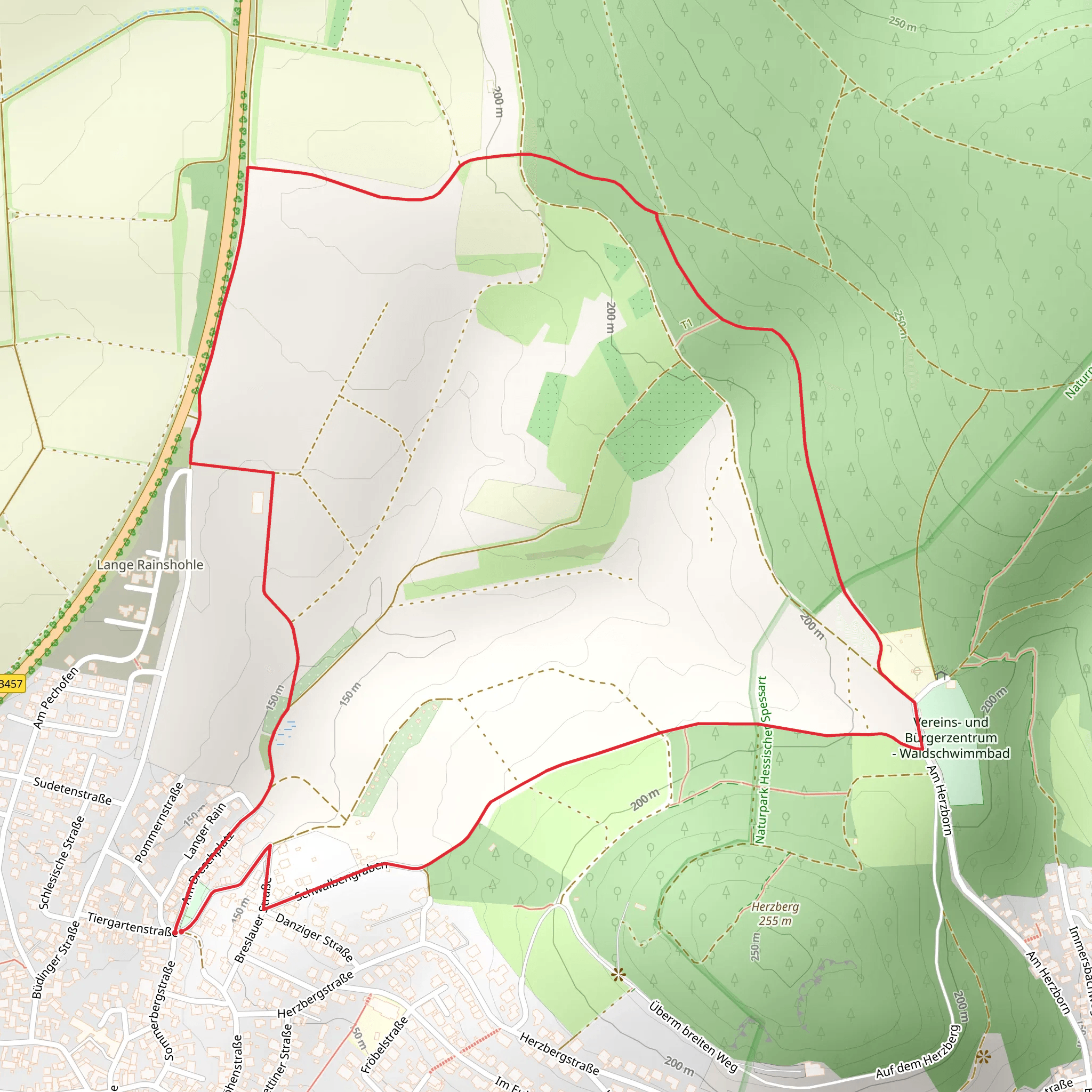 Wanderwege Um Den Herzberg Nr 3 and 2 Loop - Lieblos mobile static map