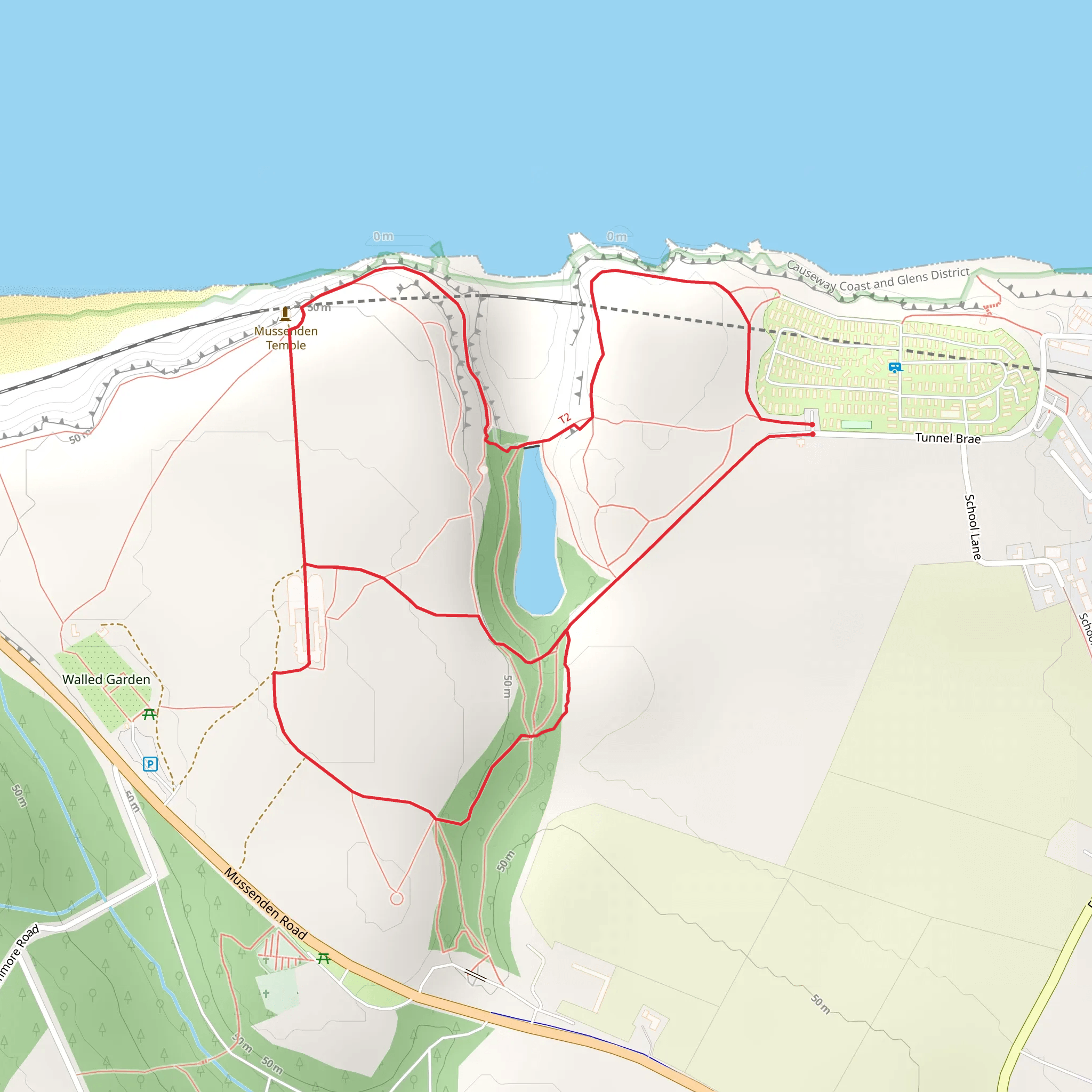 Mussenden Estate Walk mobile static map