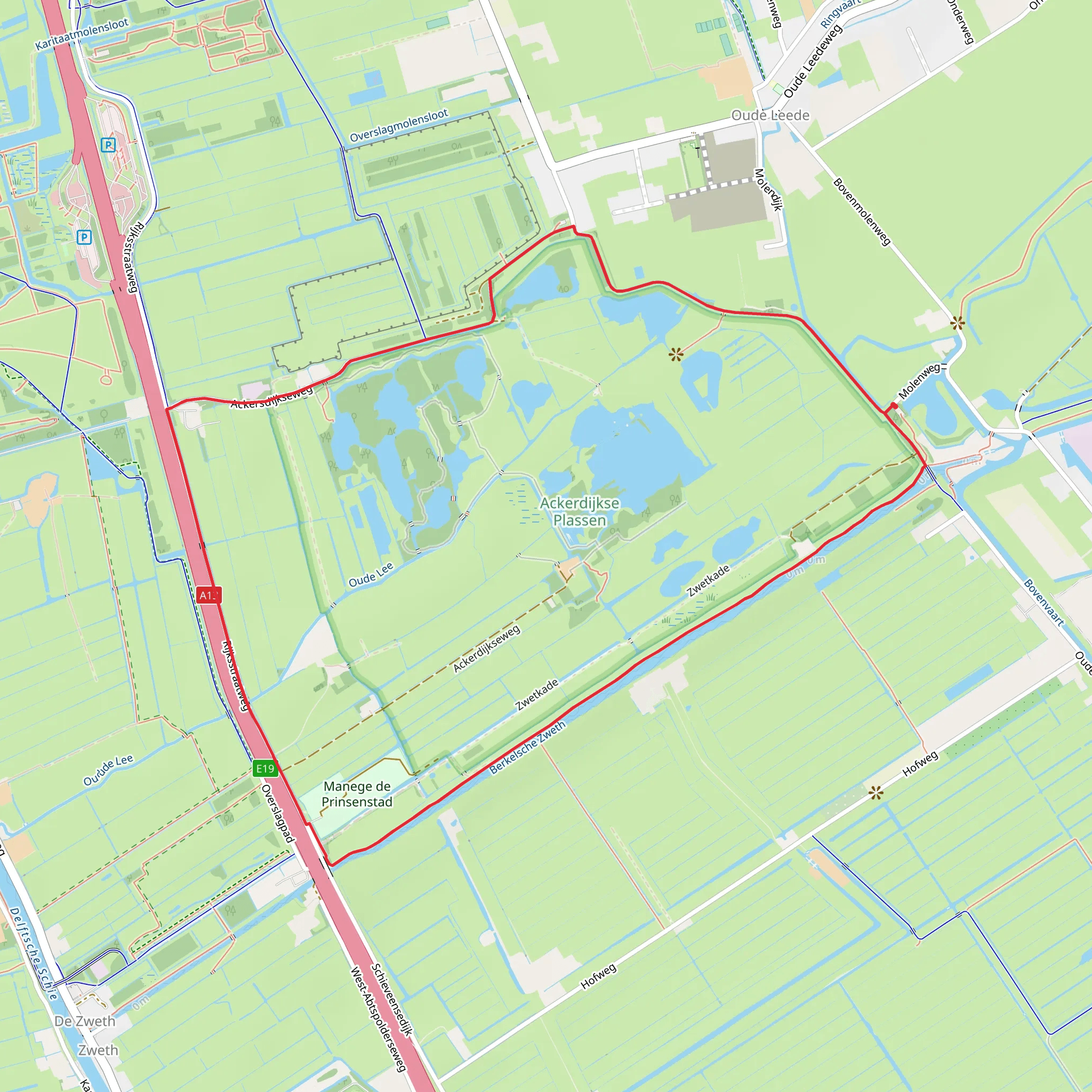 Berkelsche Zweth via Groene Hartpad and Ackersdijkseweg mobile static map