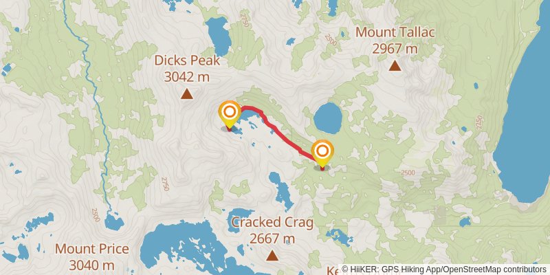Tahoe To Yosemite Trail spur 1 Map