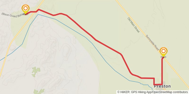 American Discovery Trail North Route stage 322 Map