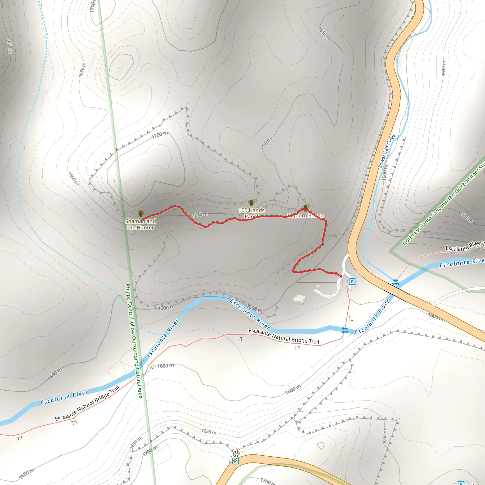 Escalante River Trailhead mobile static map