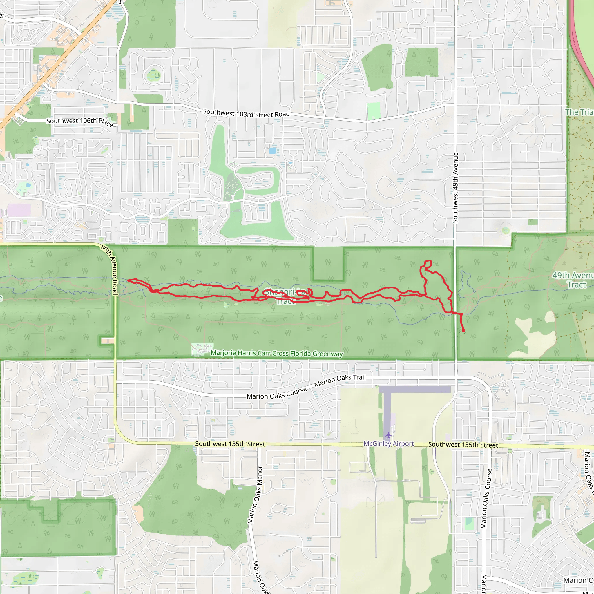 Cross Florida Greenway Trail mobile static map