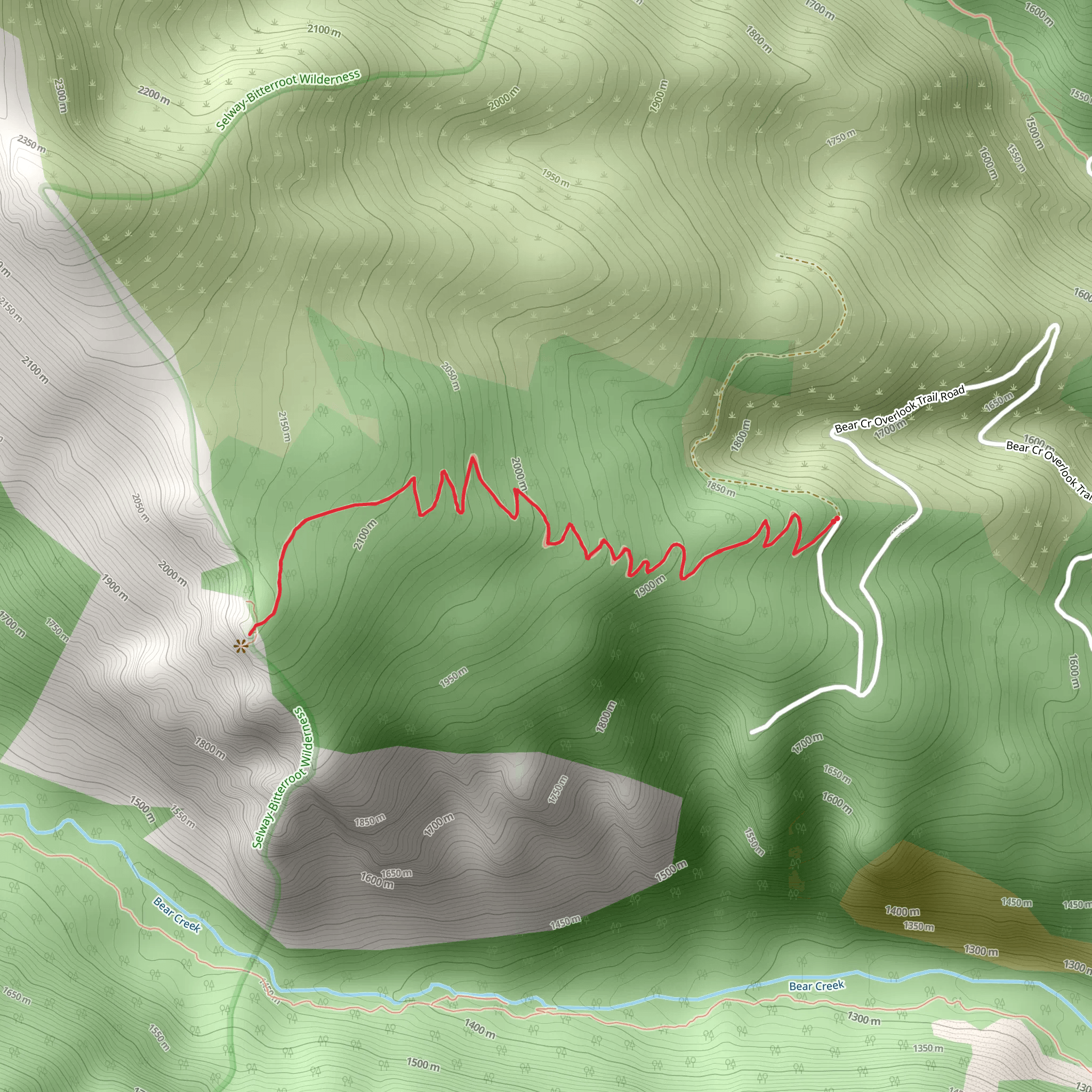 Bear Creek Overlook Trail mobile static map