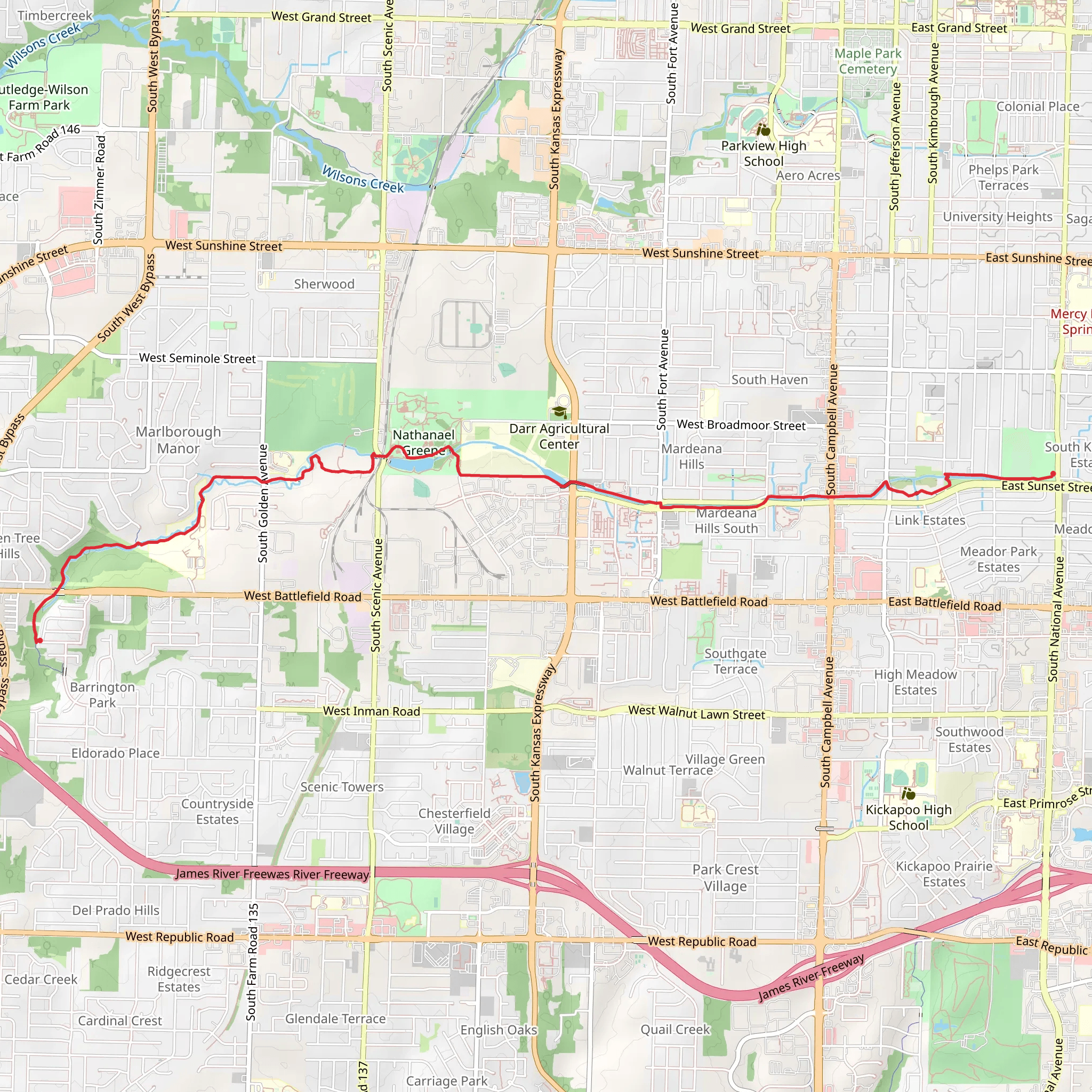 South Creek Greenway mobile static map