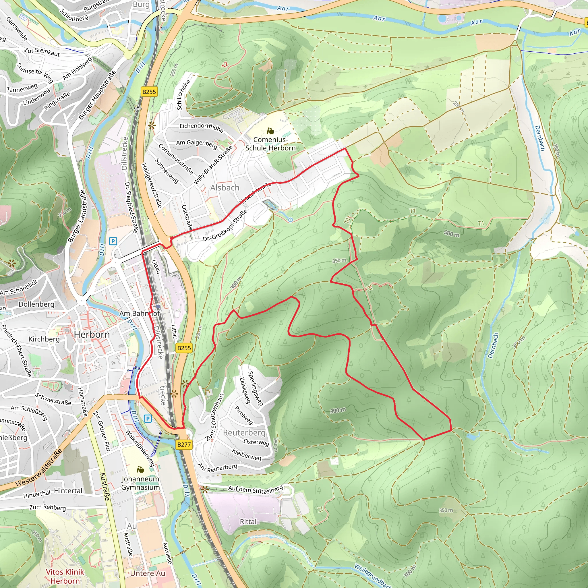 Dernbachwiesen and Homberg Weg mobile static map