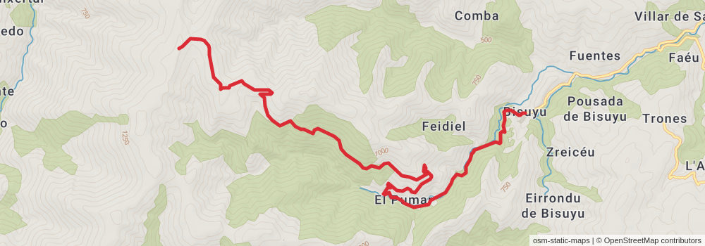 GR 109 Interior Asturias stage 27 Map