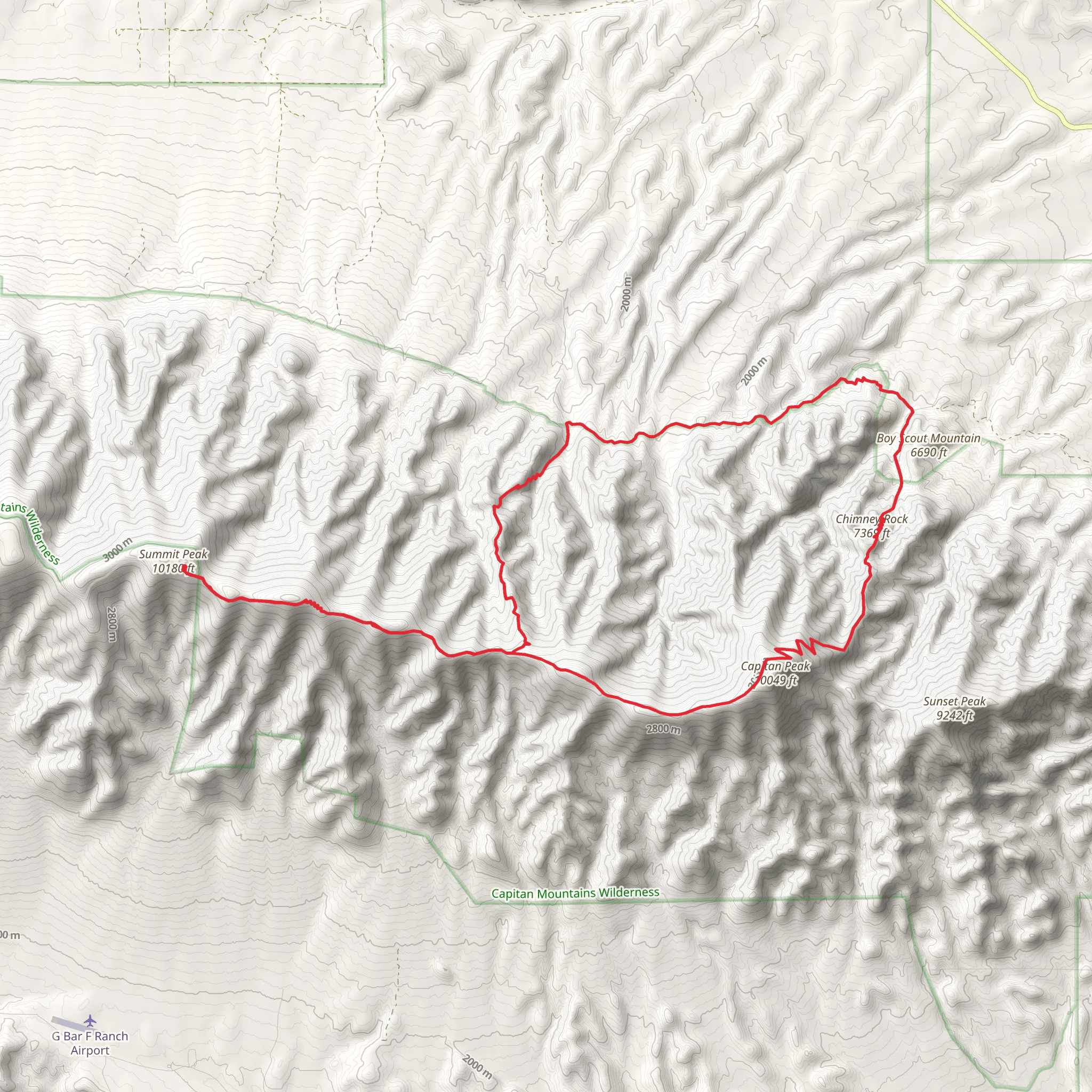 Capitan Peak Loop mobile static map