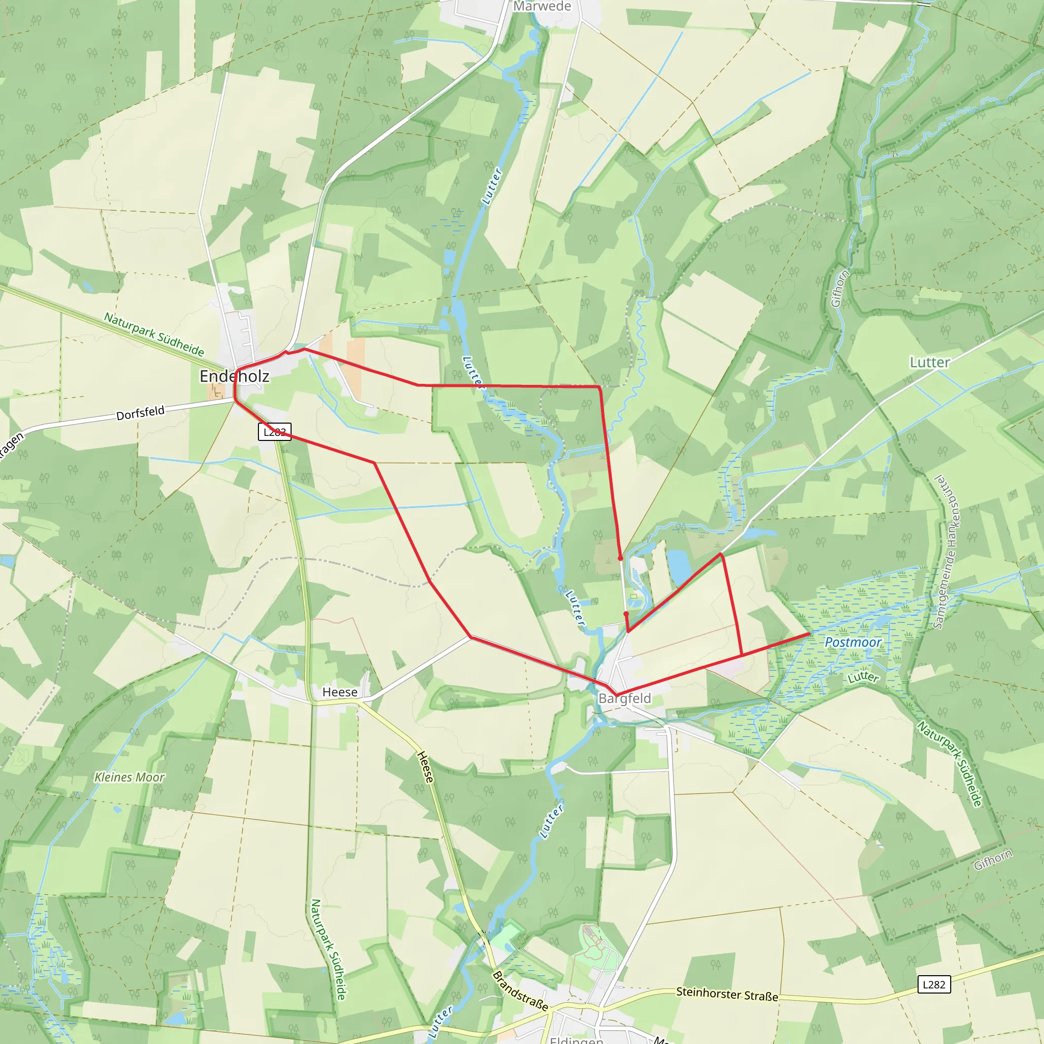 Suedheide Kuehe in Halbtrauer mobile static map