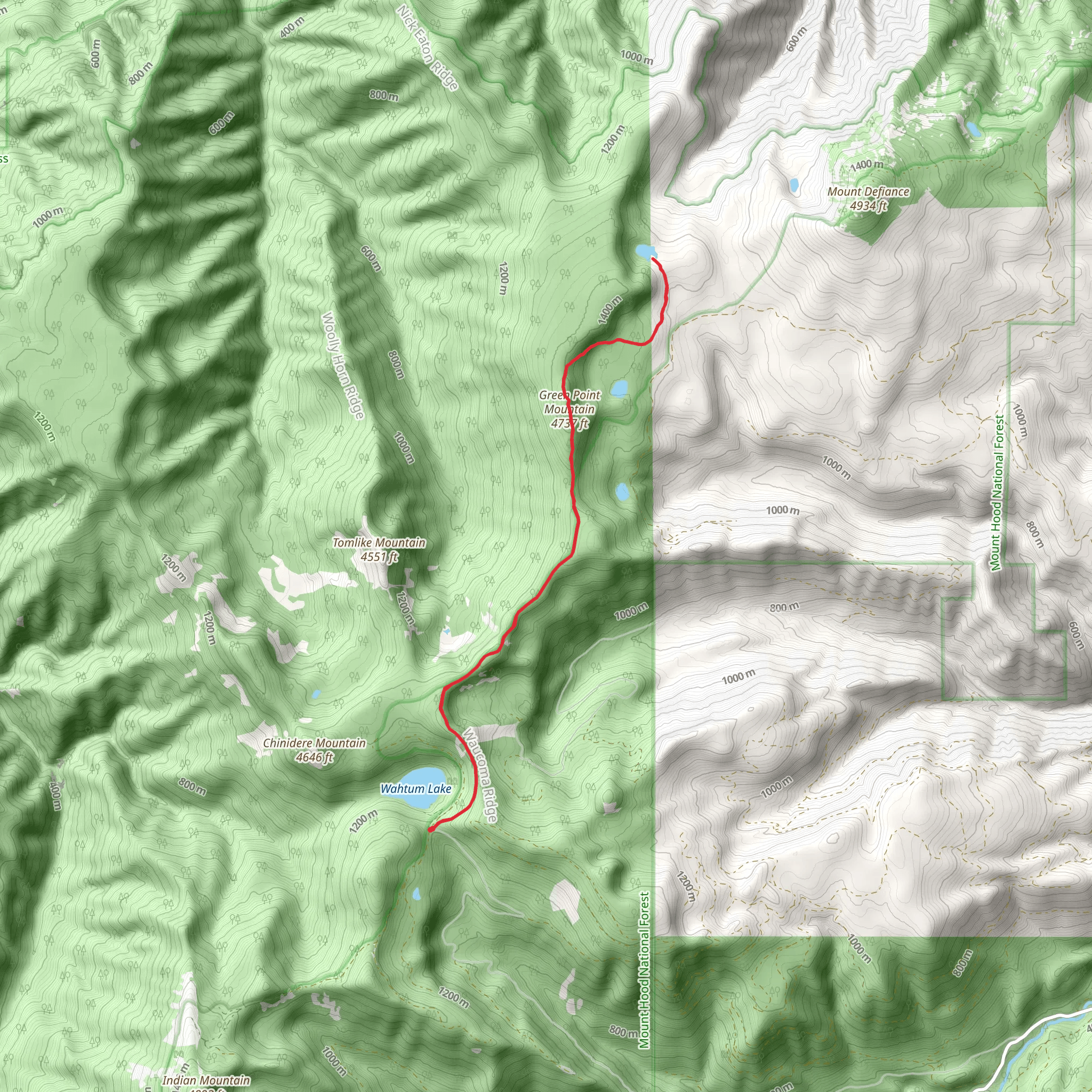 North Lake, Green Point Mountain via Anthill Trail mobile static map