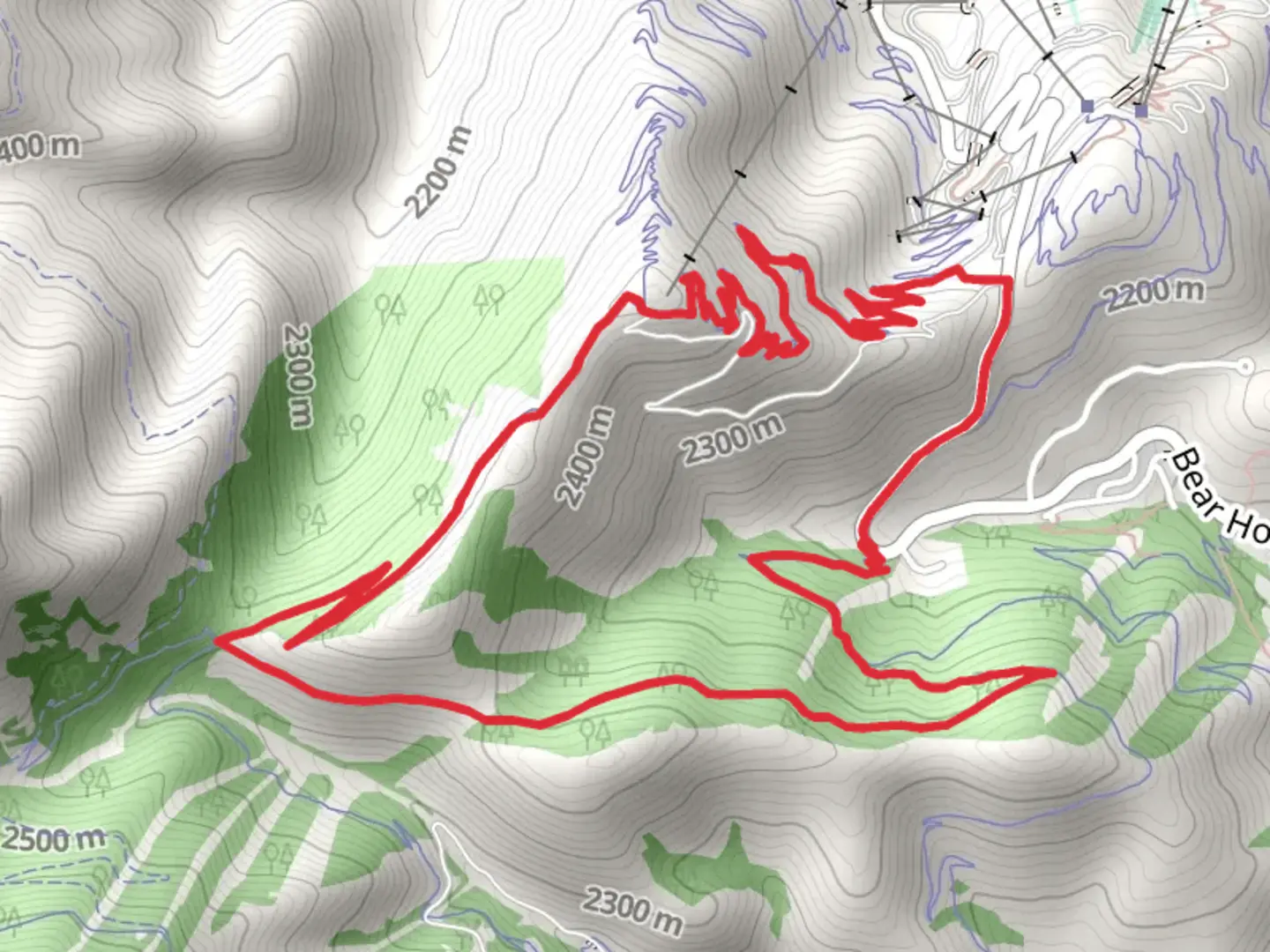 An image depicting the trail Rob's Trail and Moose Puddle Loop and its surrounding area.