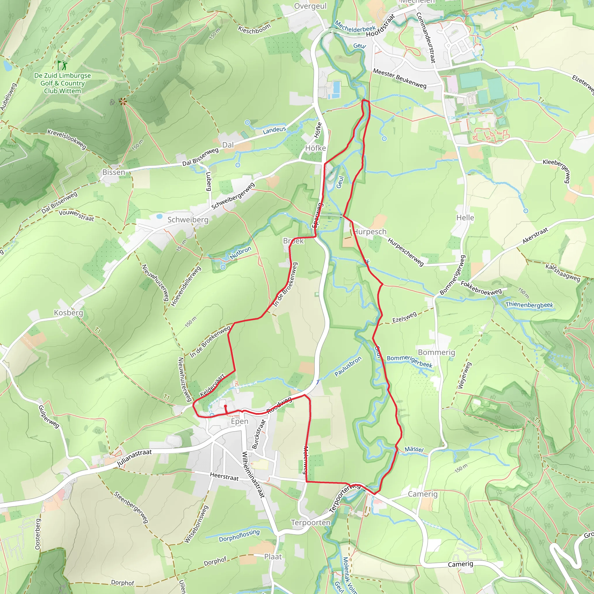 Gulpen Wittem and Epen Bronnenland Rood Loop mobile static map