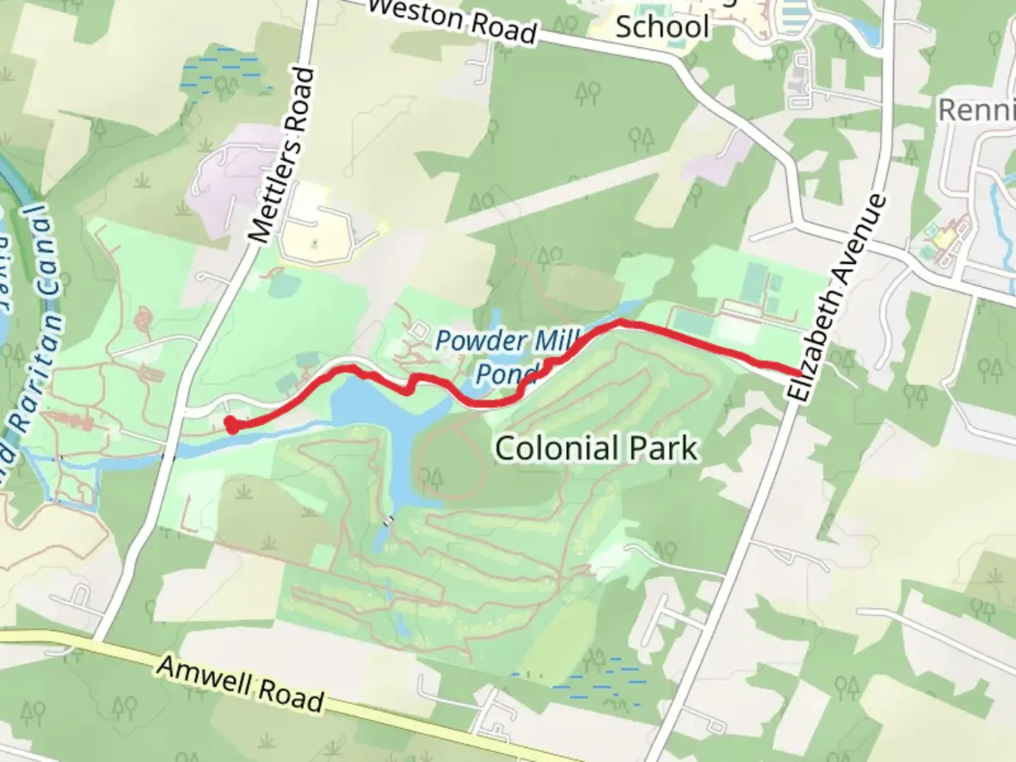 An image depicting the trail Colonial Drive Walk along and its surrounding area.