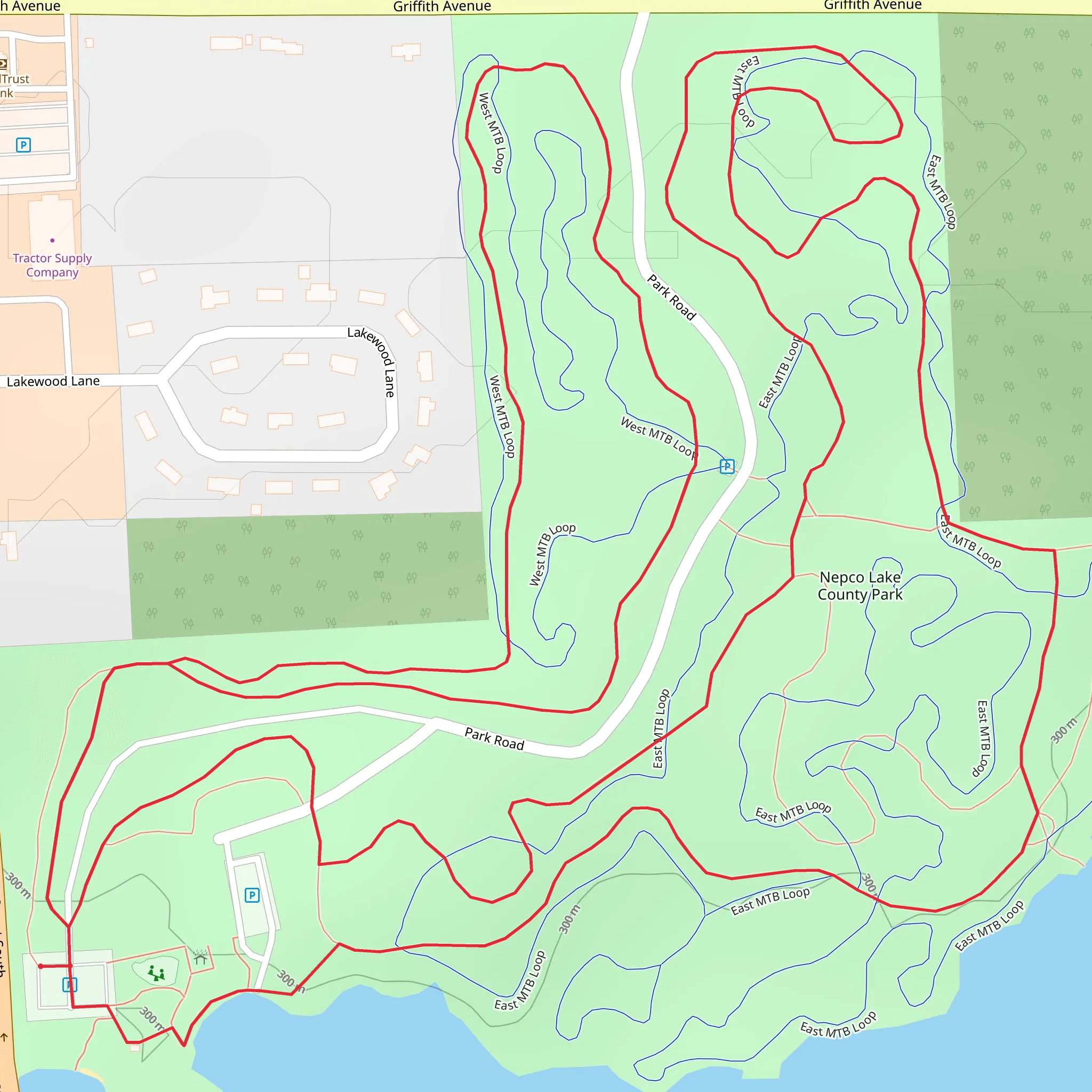 Nepco Lake County Park Loop mobile static map